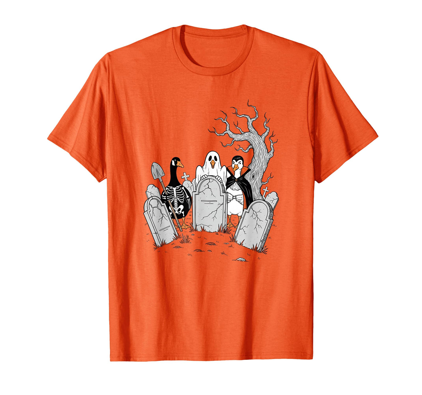 Halloween Goose Squad Ghost Witch Skeleton Spooky Costume T-Shirt