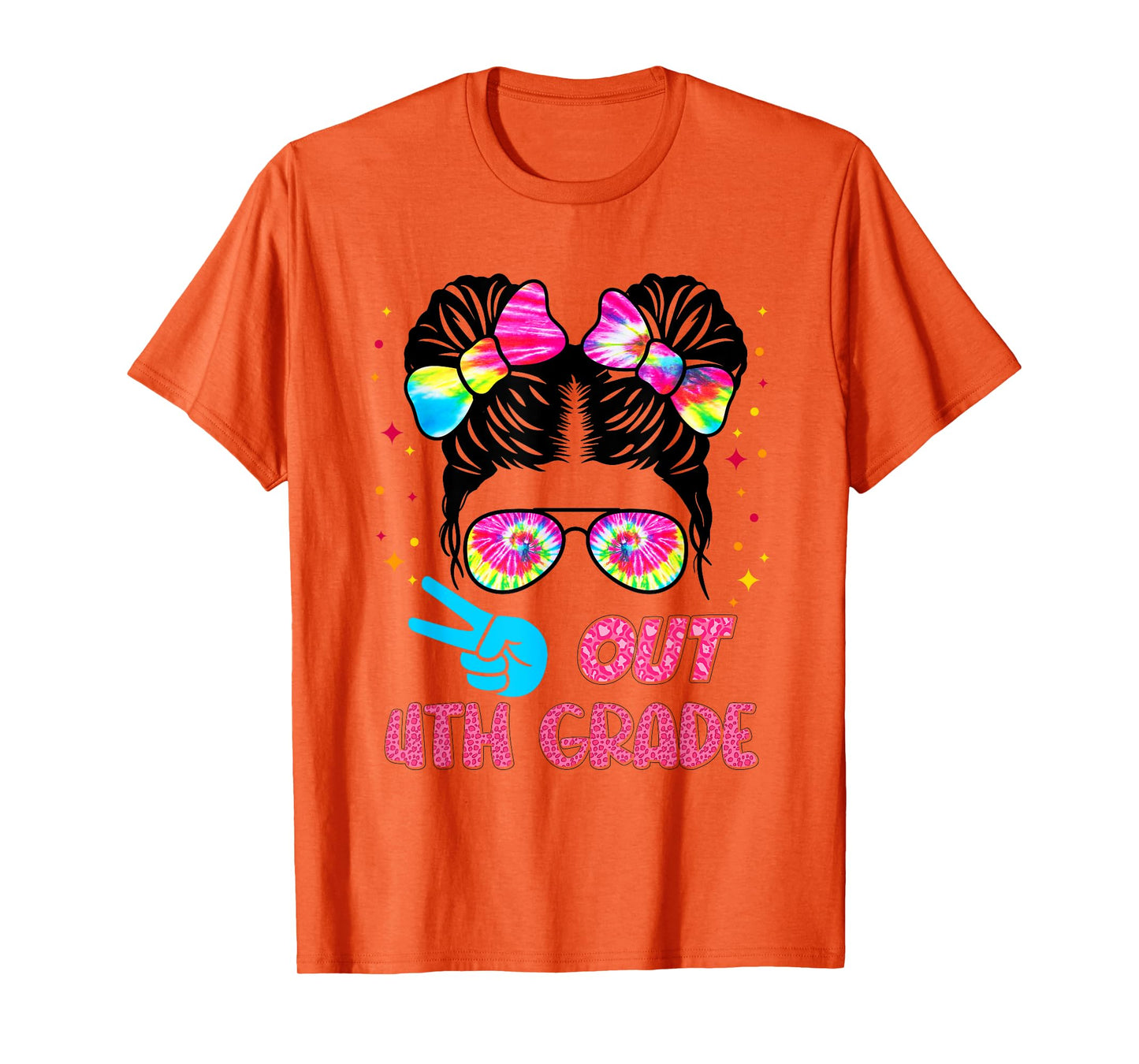 4th grade graduation shirt messy bun 4th grade end of school T-Shirt