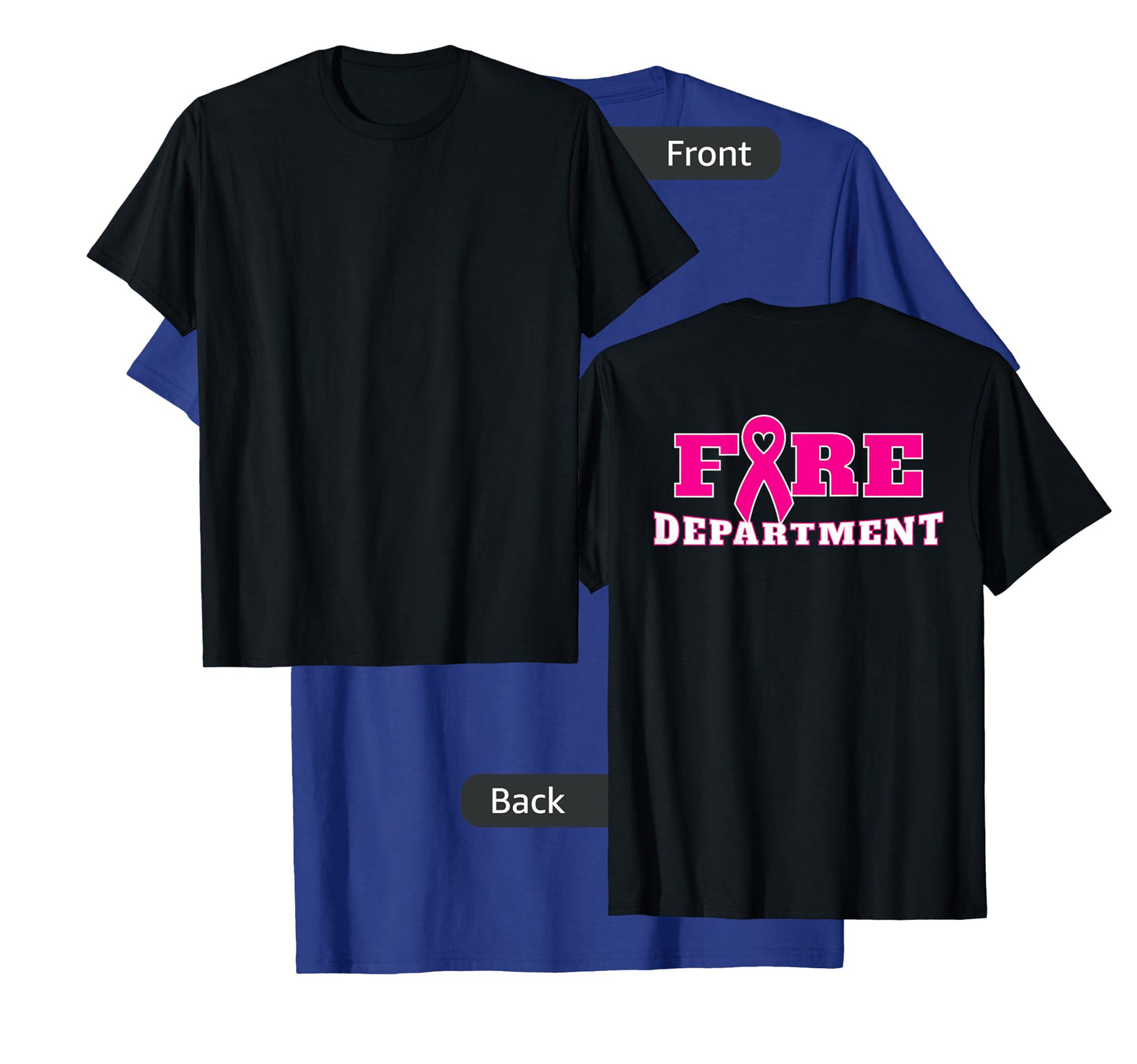 Fire Department Pink Heart Ribbon BACK Design