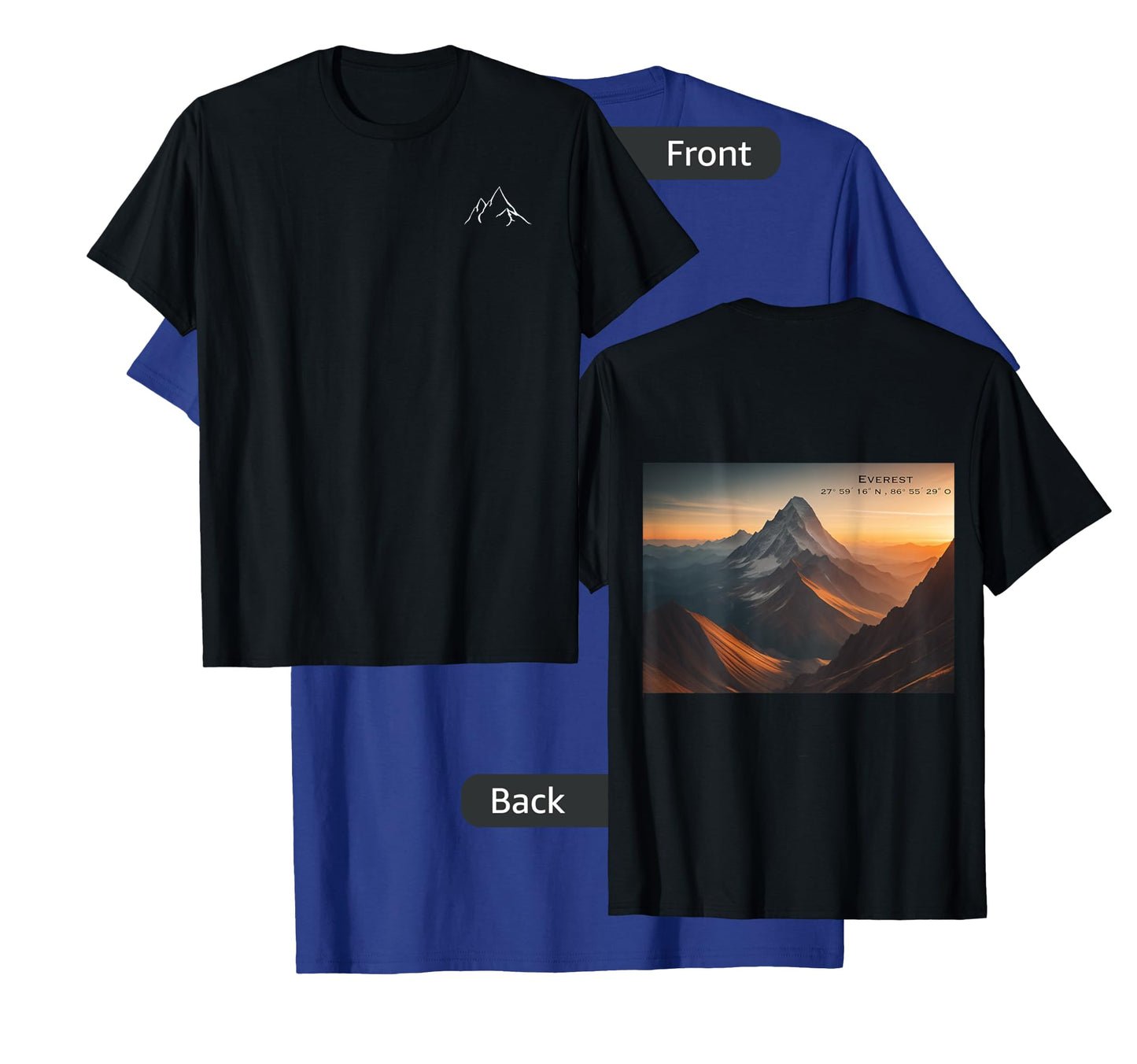 Everest Mountain Design with Back Print T-Shirt