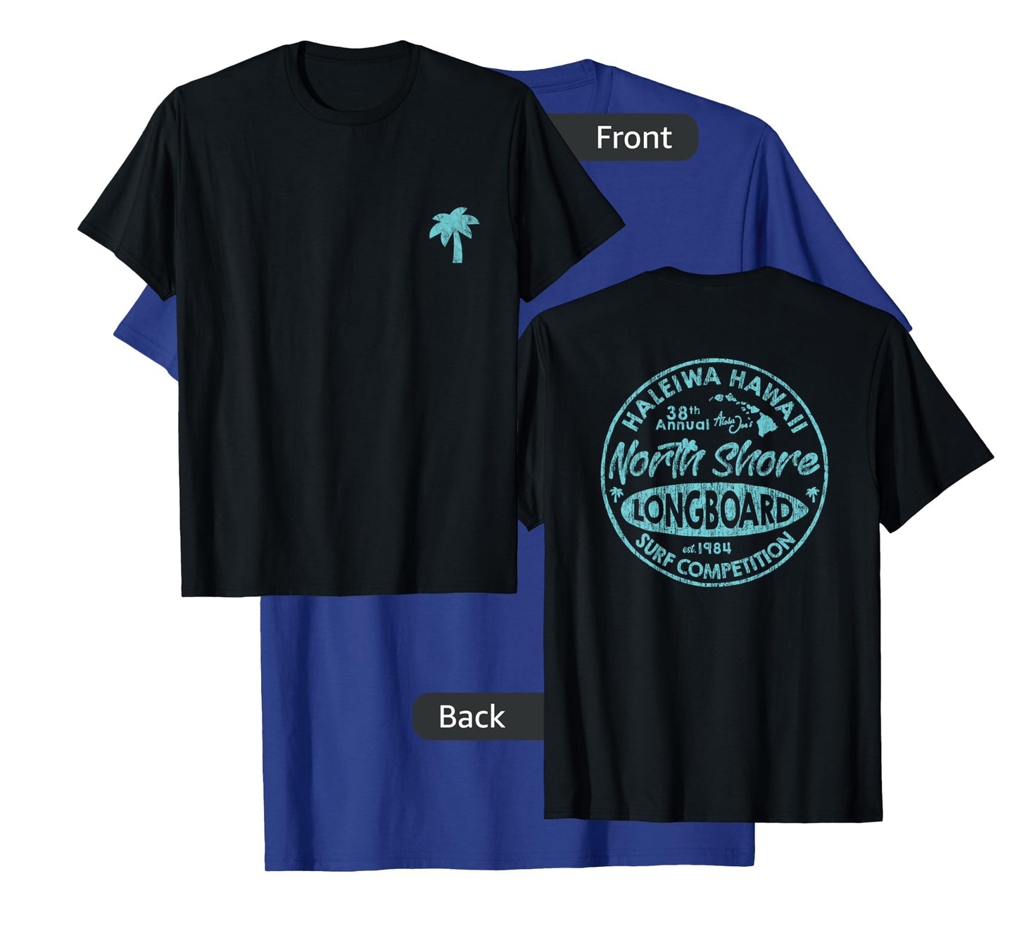 North Shore Haleiwa Hawaii Long Board Surf Vintage Style T-Shirt