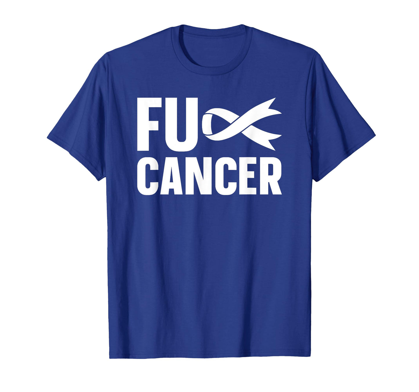 FUCK CANCER Lung Cancer Awareness White Ribbon T-Shirt