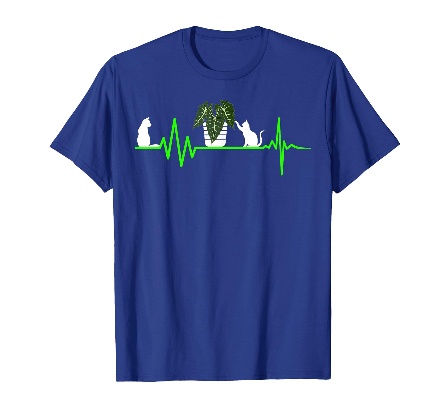 Green Heartbeat cats plant lovers garden Alocasia frydek T-Shirt