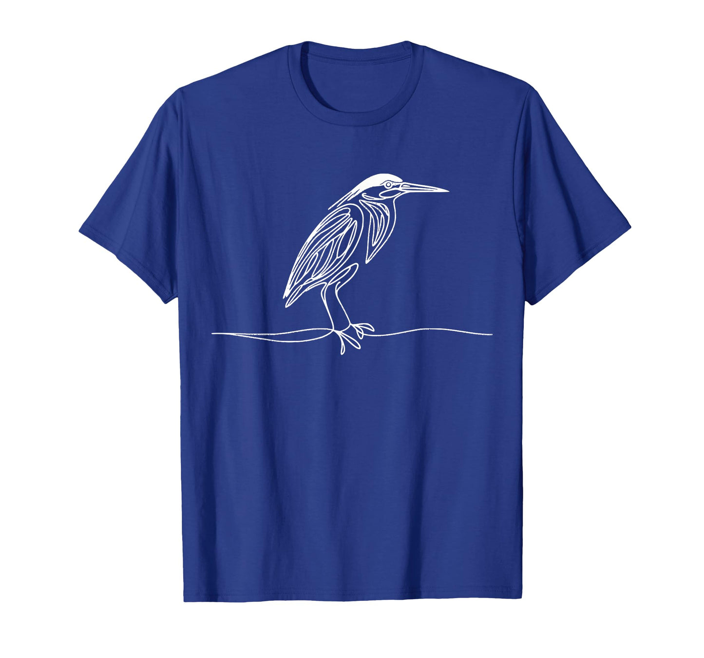 Line Art Bird Ornithologist Green Heron T-Shirt