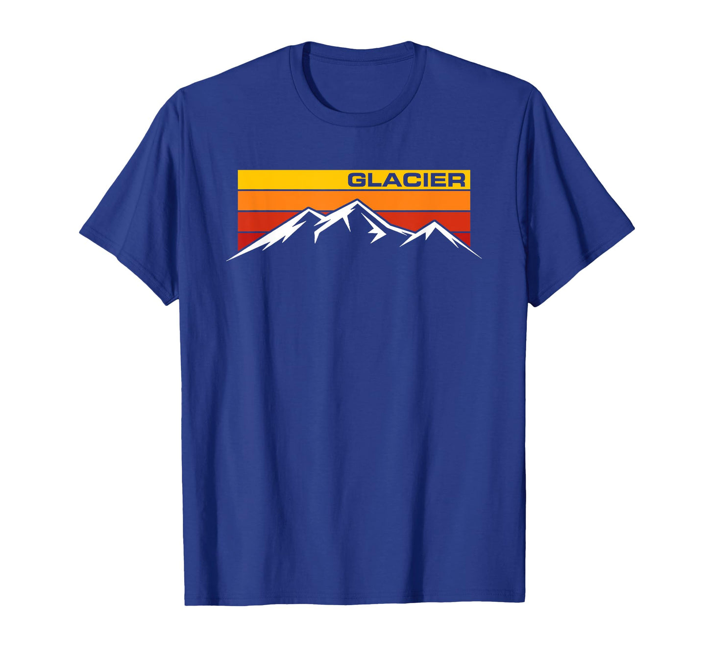Glacier National Park Retro Mountain Line Hiking Souvenir T-Shirt