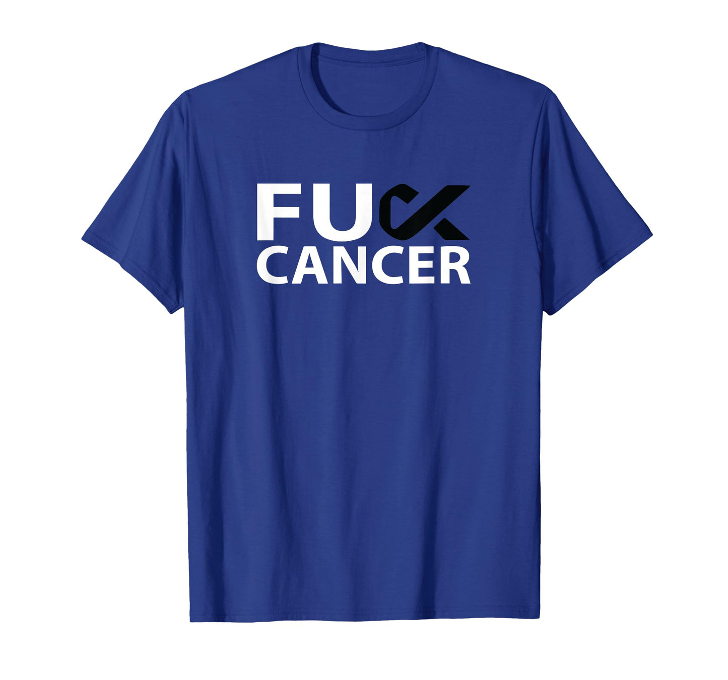 Fuck Melanoma Cancer F U FU Black Ribbon Cancer Awareness T-Shirt