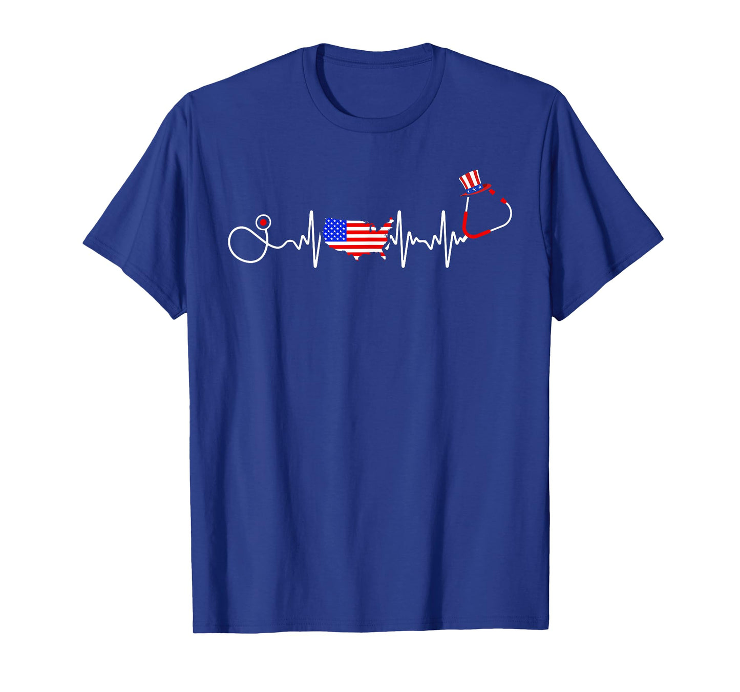 American Nurse 4th Of July USA Flag Map Patriotic RN Nursing T-Shirt
