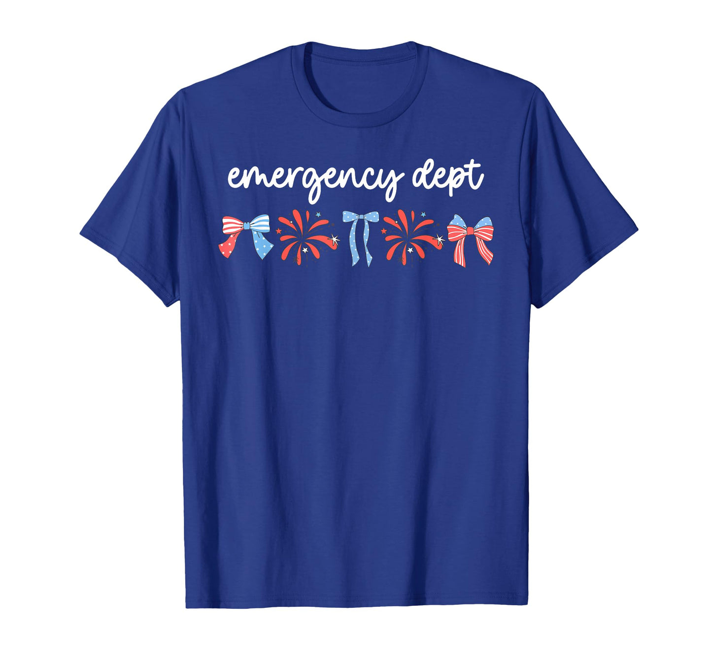 ER Emergency Department Coquette Bow Firework 4th Of July T-Shirt