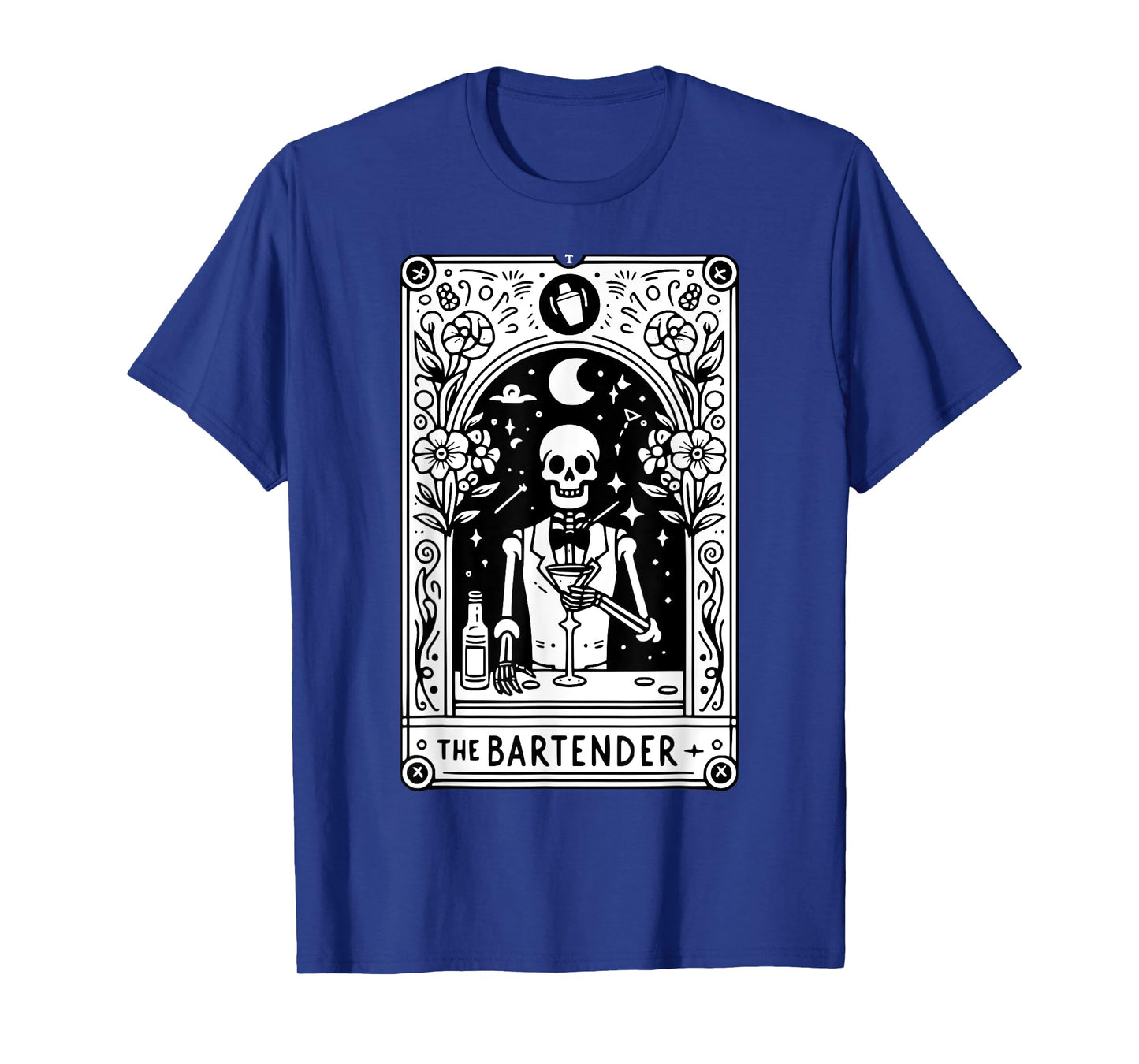 Bartender Tarot Card Skeleton Cocktail Witchy Vibes Alcohol T-Shirt