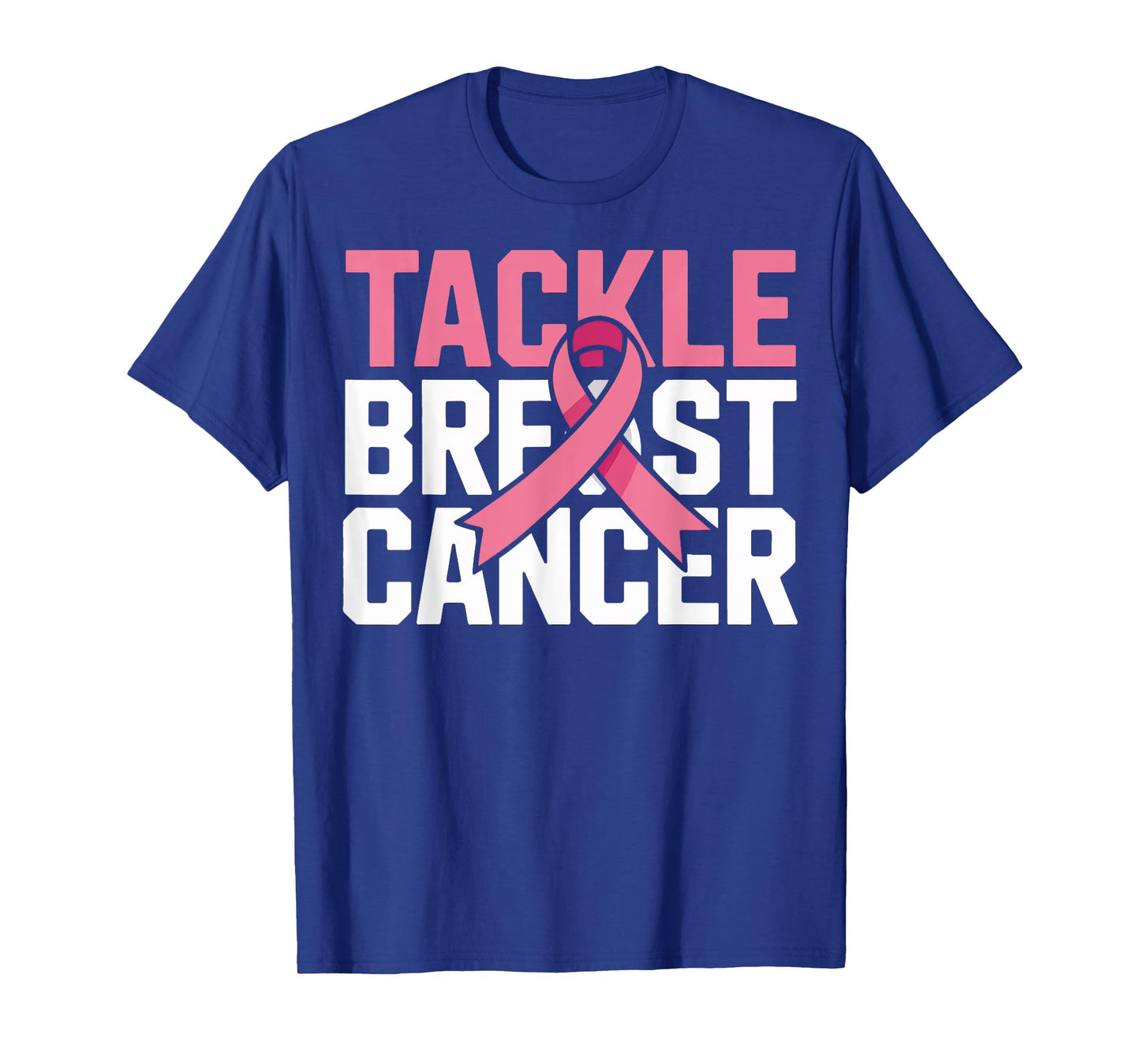 Tackle Breast Cancer Support Pink Ribbon Football Squad T-Shirt