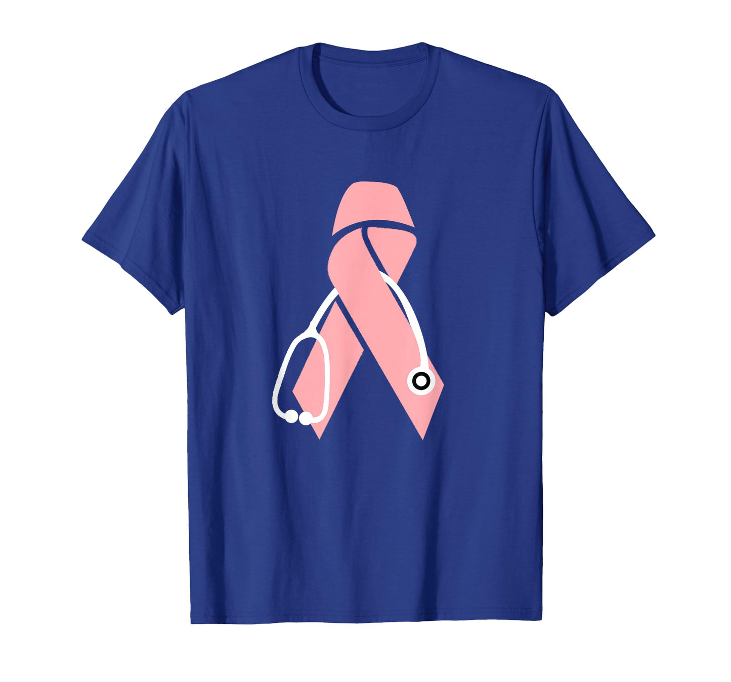 Breast Cancer Awareness Scrub Top Stethoscope Pink Ribbon T-Shirt