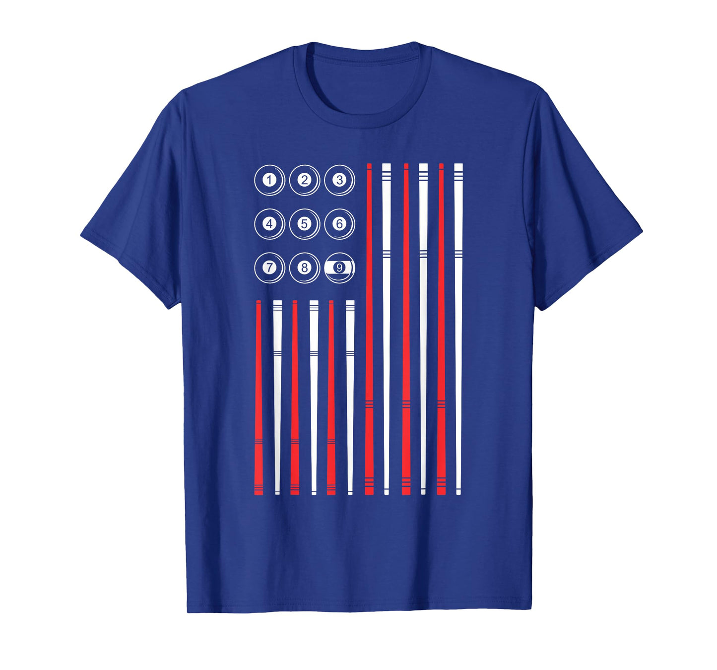 USA American Flag Shooting Pool Sticks And Balls Billiards T-Shirt
