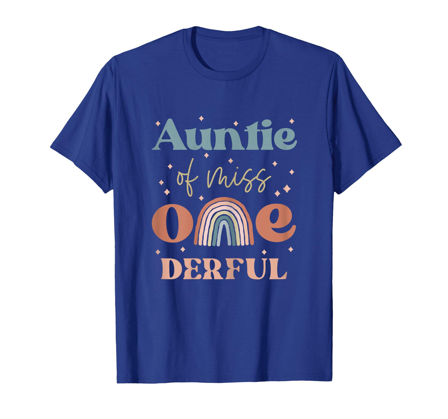 Auntie of Miss Onederful Boho Rainbow Niece First Birthday T-Shirt