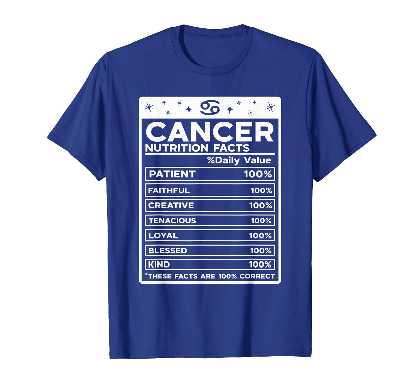 Cancer Nutritional Style Zodiac Design, Cancer T-Shirt