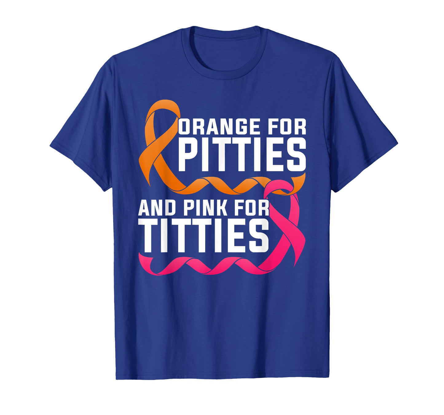 Pitbull And Breast Cancer Awareness Pitties Titties Ribbons T-Shirt