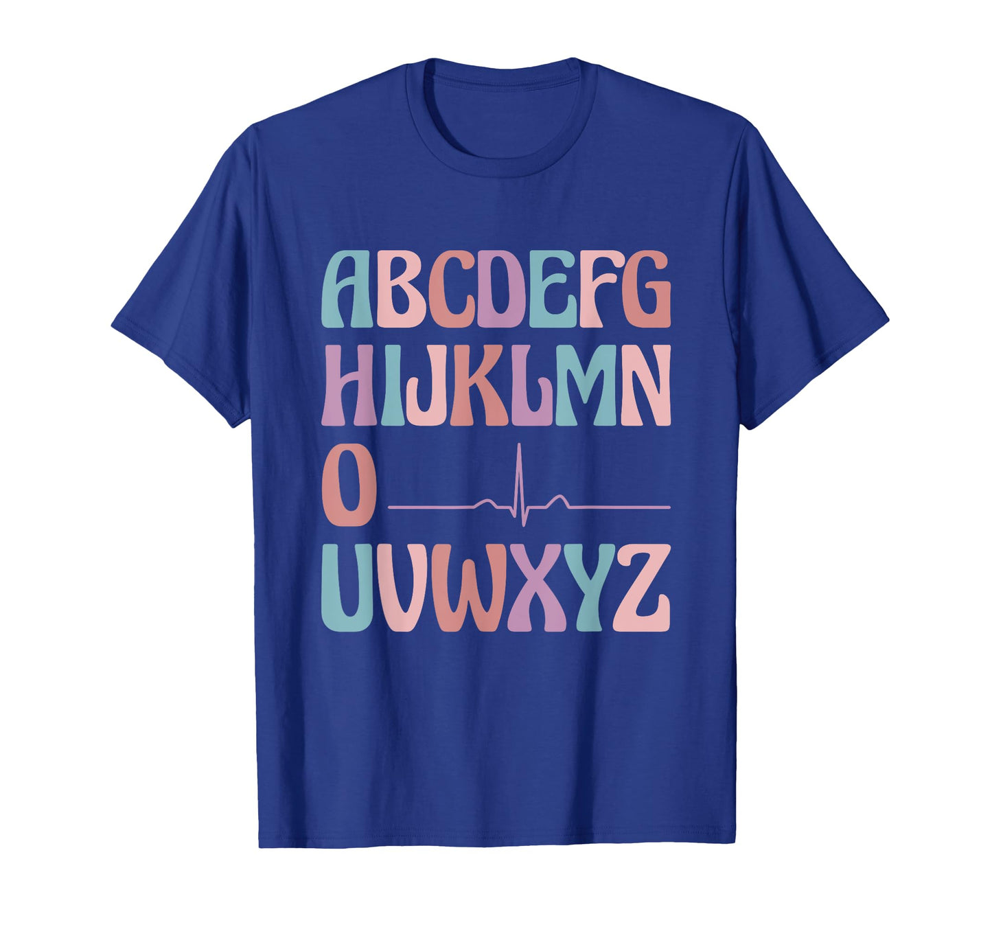 Alphabet Heartbeat Line Nursing Student ABC PQRST Nurse T-Shirt