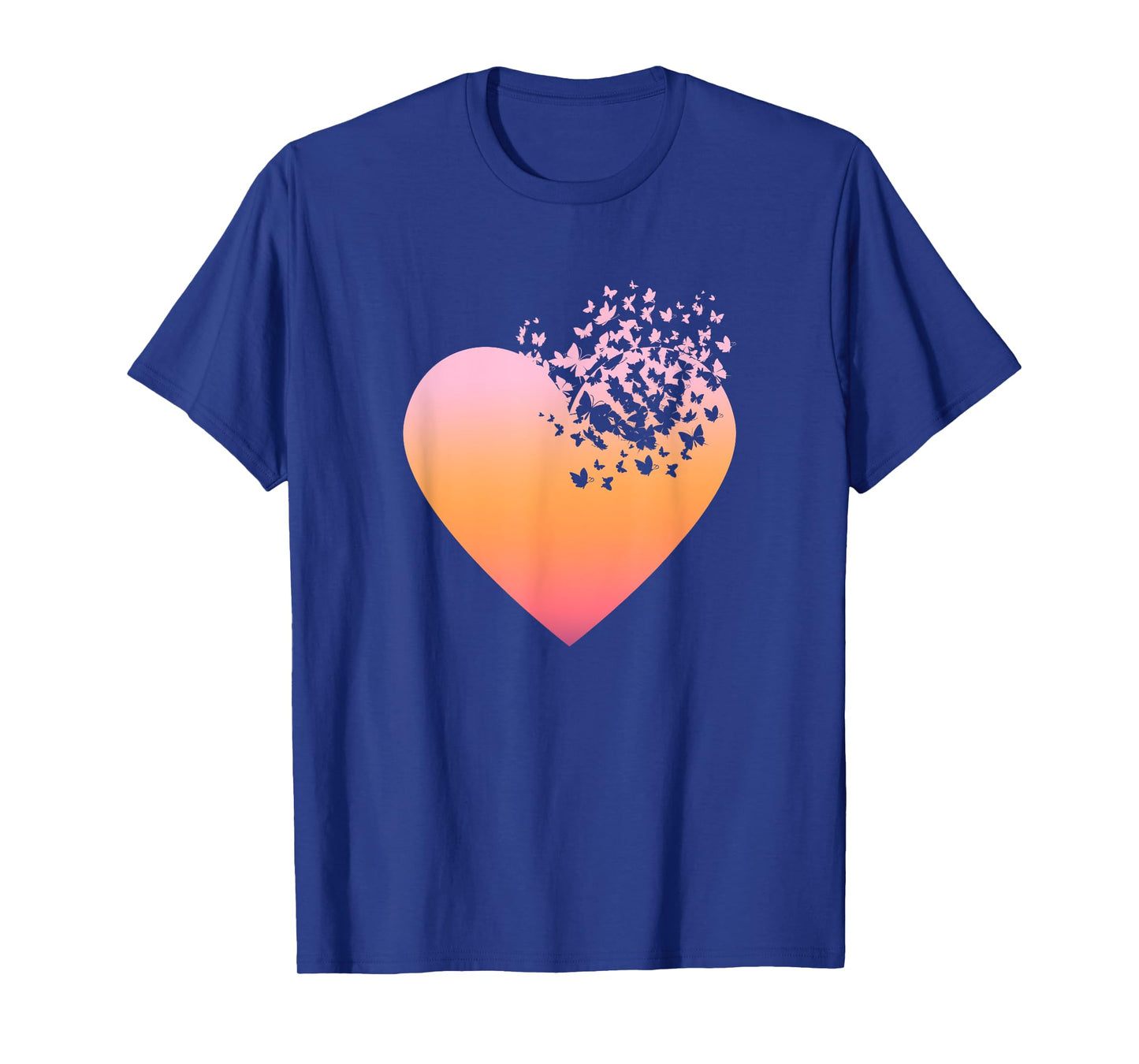 Butterfly Heart Butterflies Beautiful Colorful Spring Flower T-Shirt