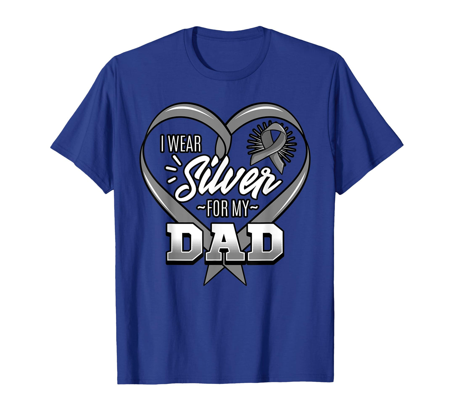 I Wear Silver For My Dad Gray Ribbon Degenerative Disorder T-Shirt