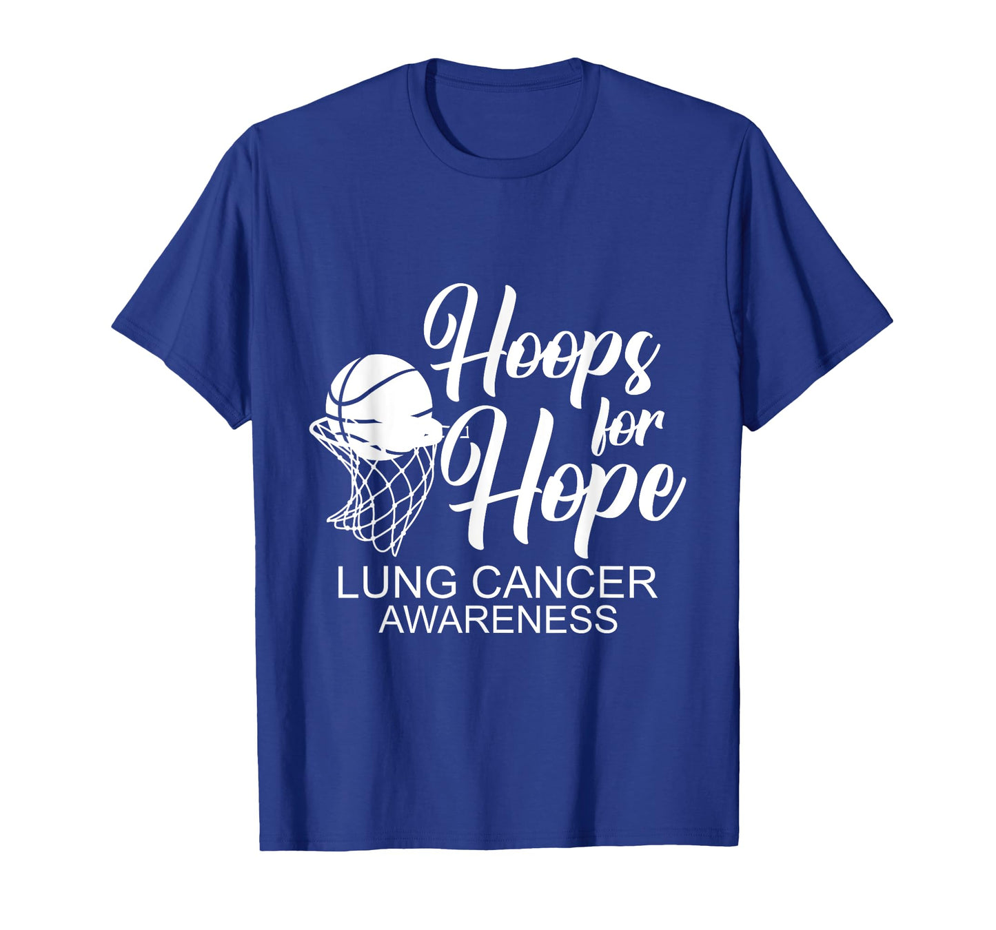 Hoops For Hope Basketball Player Lung Cancer Awareness T-Shirt