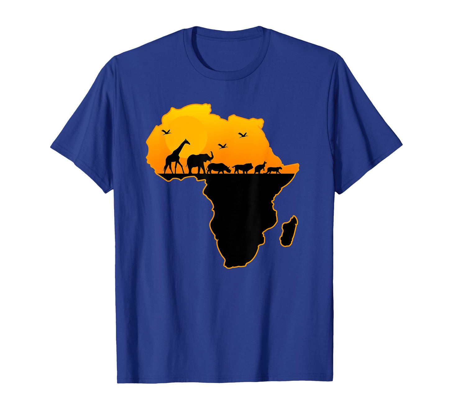 Exotic Safari Animals Silhouette Sizzling Africa Continent T-Shirt