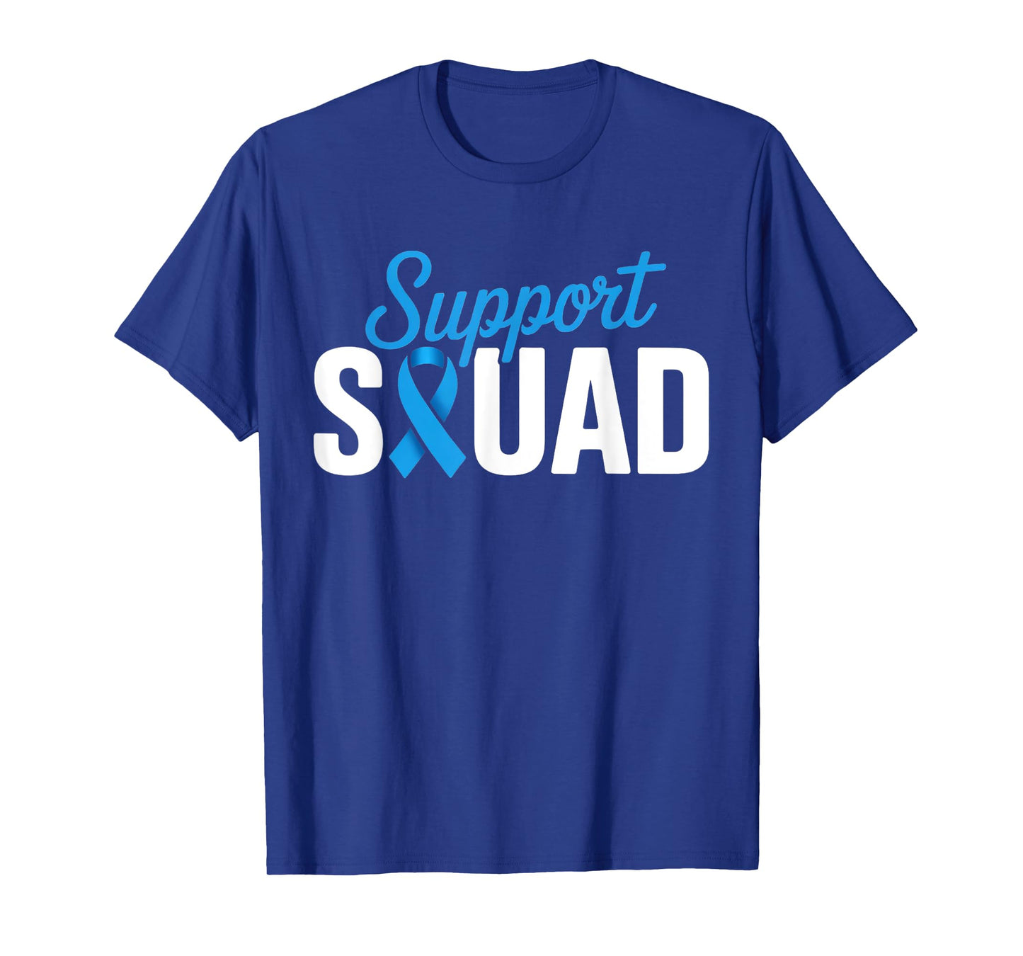 Support Squad Menβs Health Awareness Blue Ribbon T-Shirt