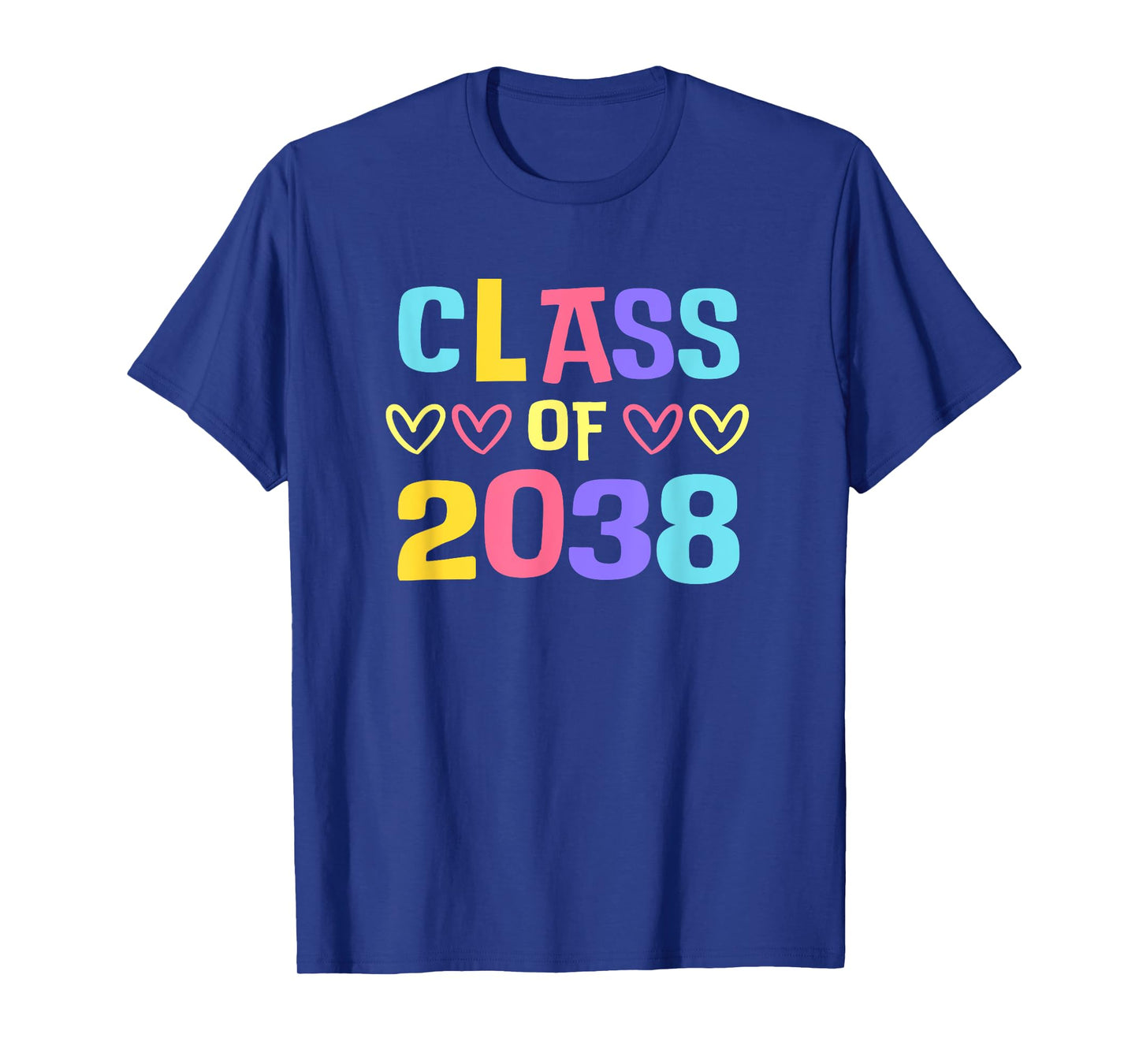 Class of 2038 Cute Senior School Graduation Grow With Me T-Shirt