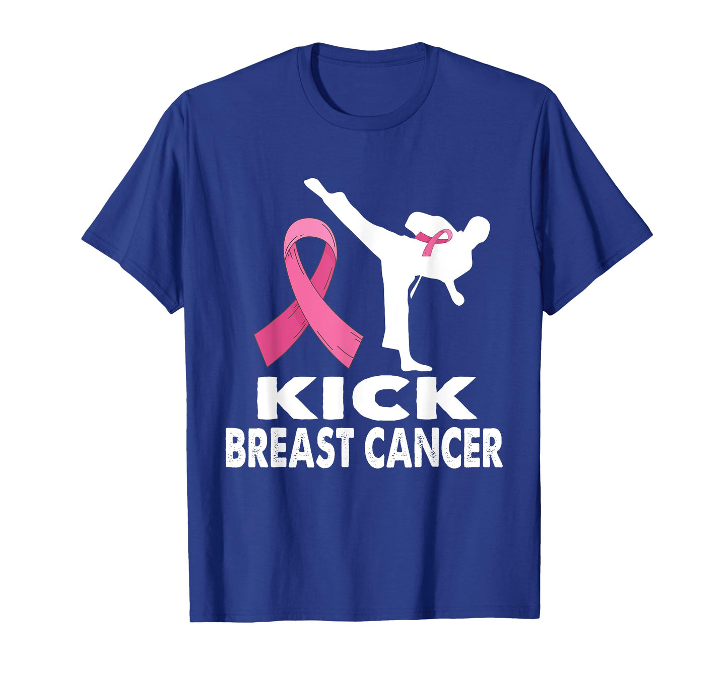 Karate Kick Breast Cancer Awareness Pink T-Shirt