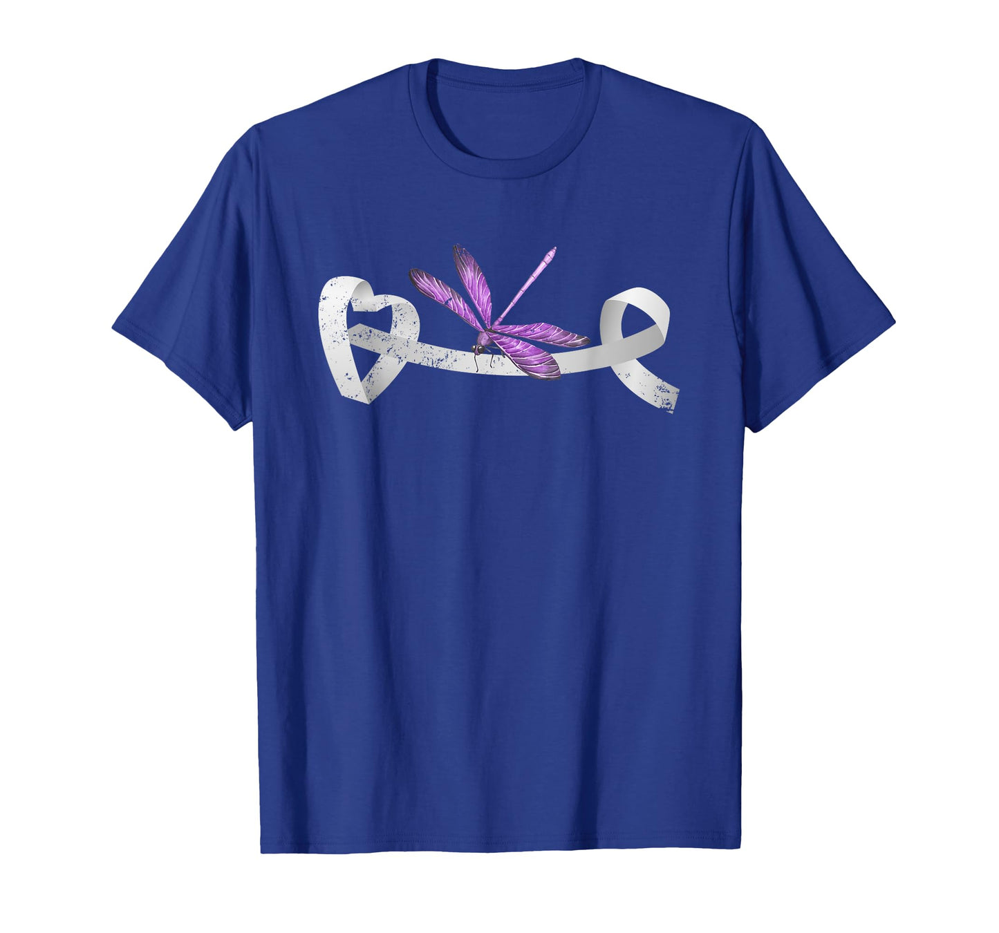Dragonfly White Ribbon Lung Cancer Survivor Gift Lung Cancer T-Shirt