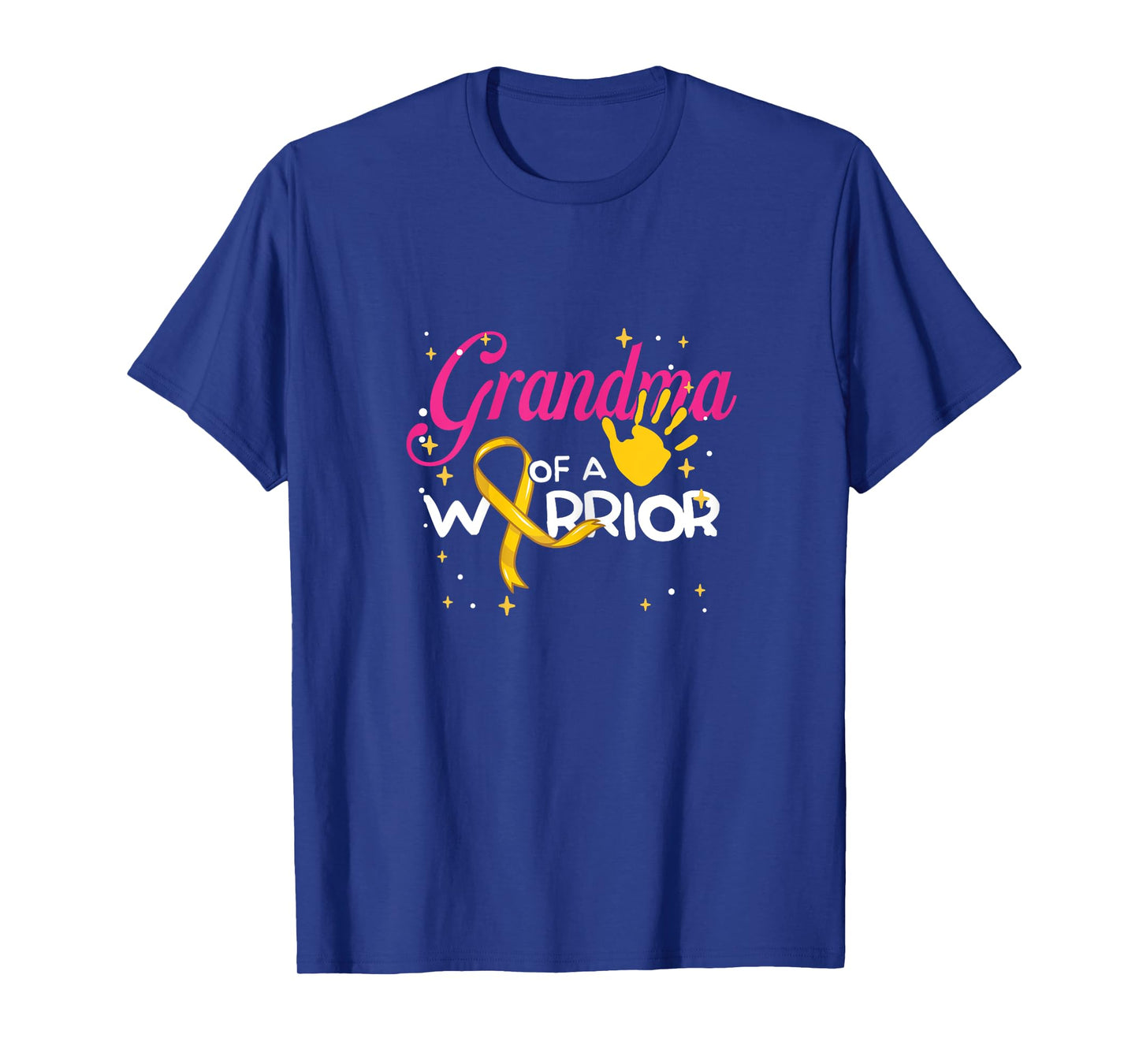 Grandma Of A Warrior | Yellow Ribbon | Childhood Cancer T-Shirt