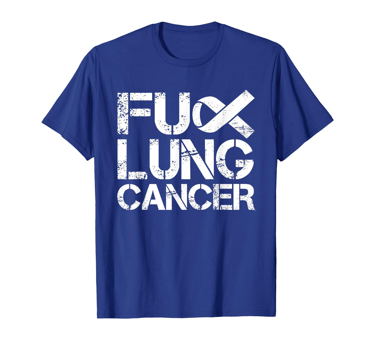 Fuck Lung Cancer Awareness Month Funny White Ribbon Warrior T-Shirt