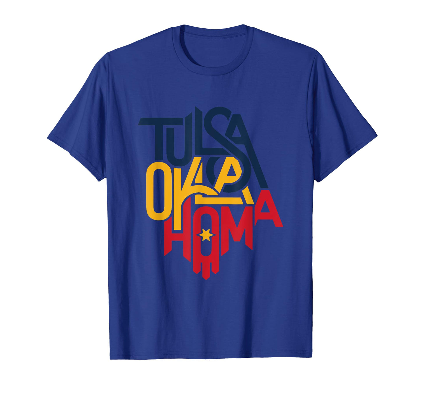Colorful Tulsa Oklahoma Letters In Tulsa City Map Shape T-Shirt