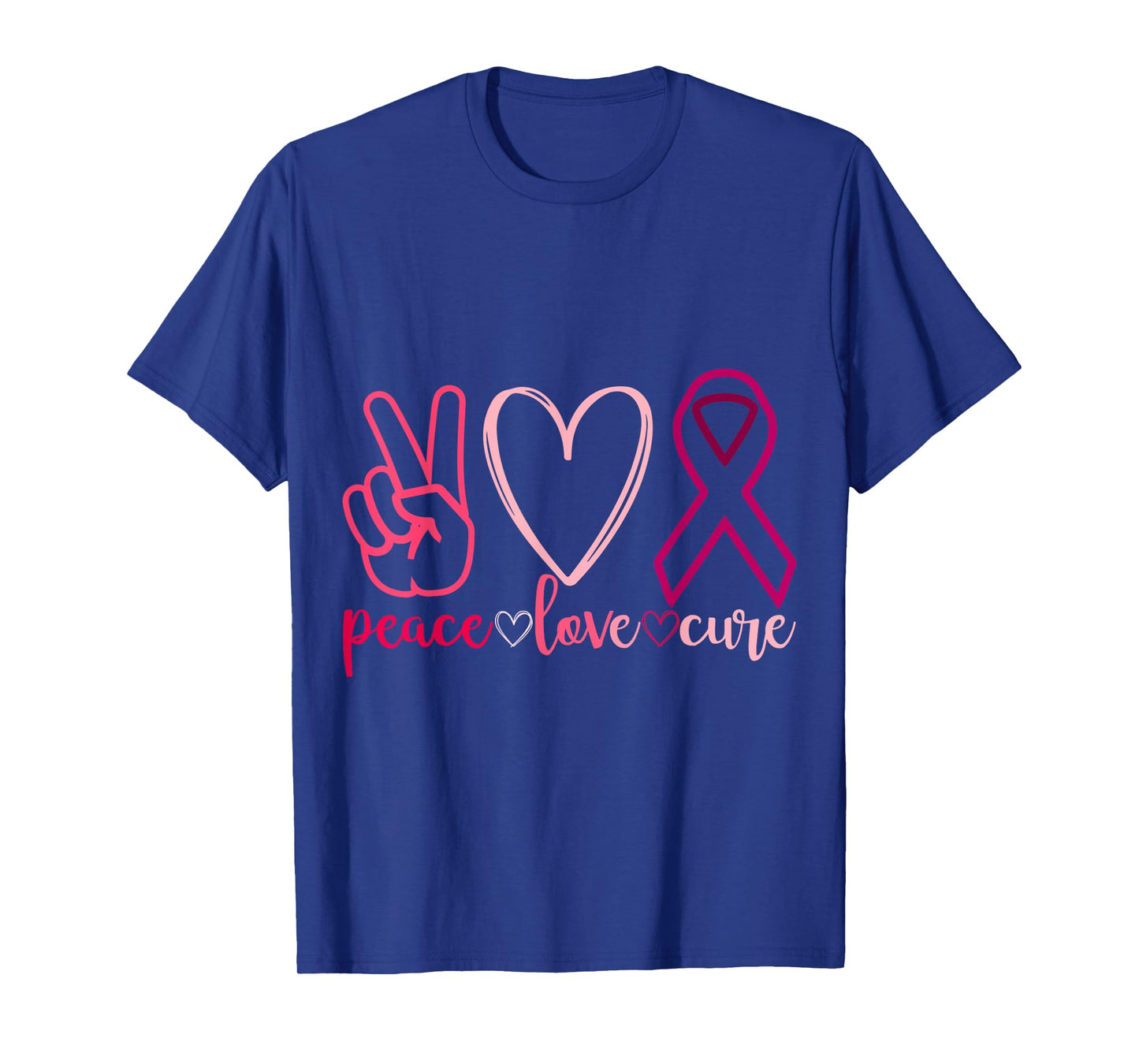 Peace Love Cure Breast Cancer Awarenes T-Shirt