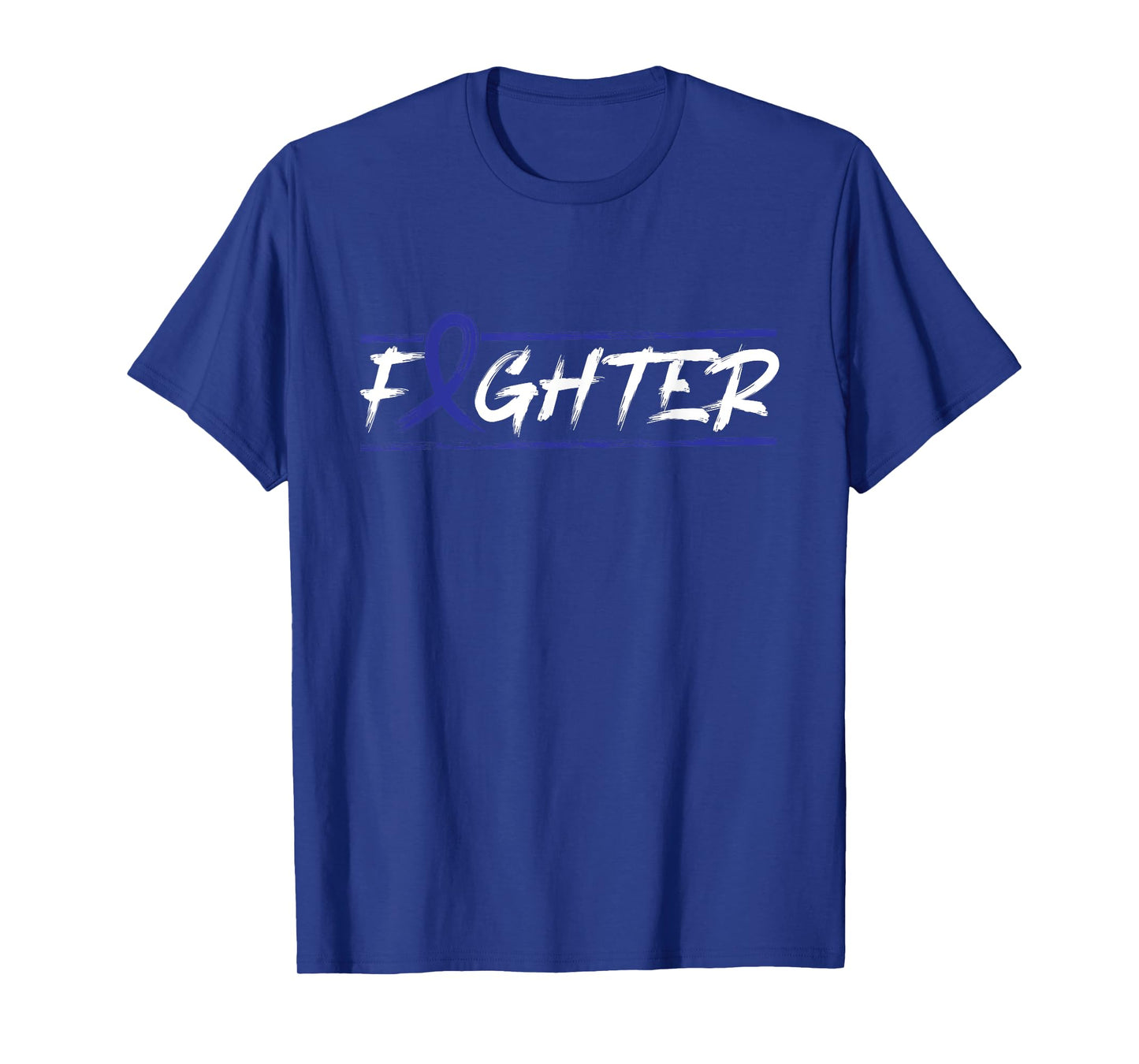 Rectal Cancer Fighter T Shirt - Blue Ribbon Awareness T-Shirt