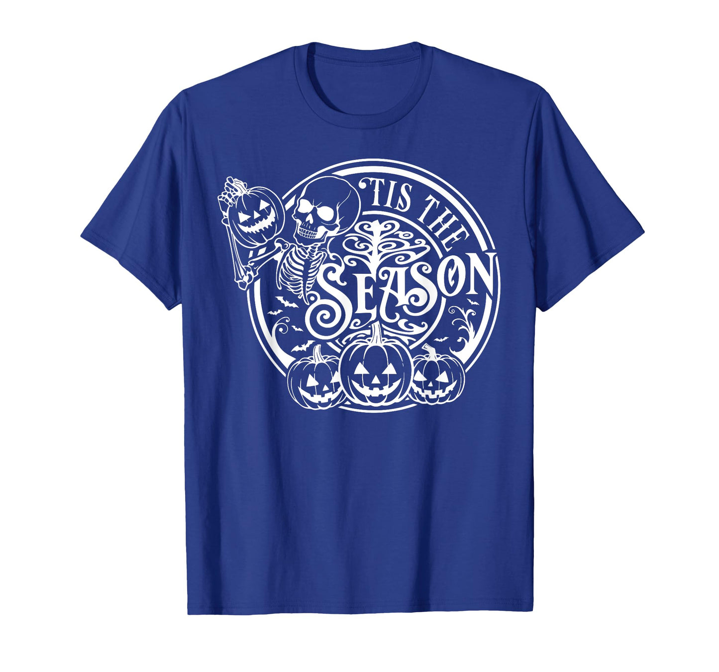 Tis The Season Halloween Skeleton Pumpkin T-Shirt