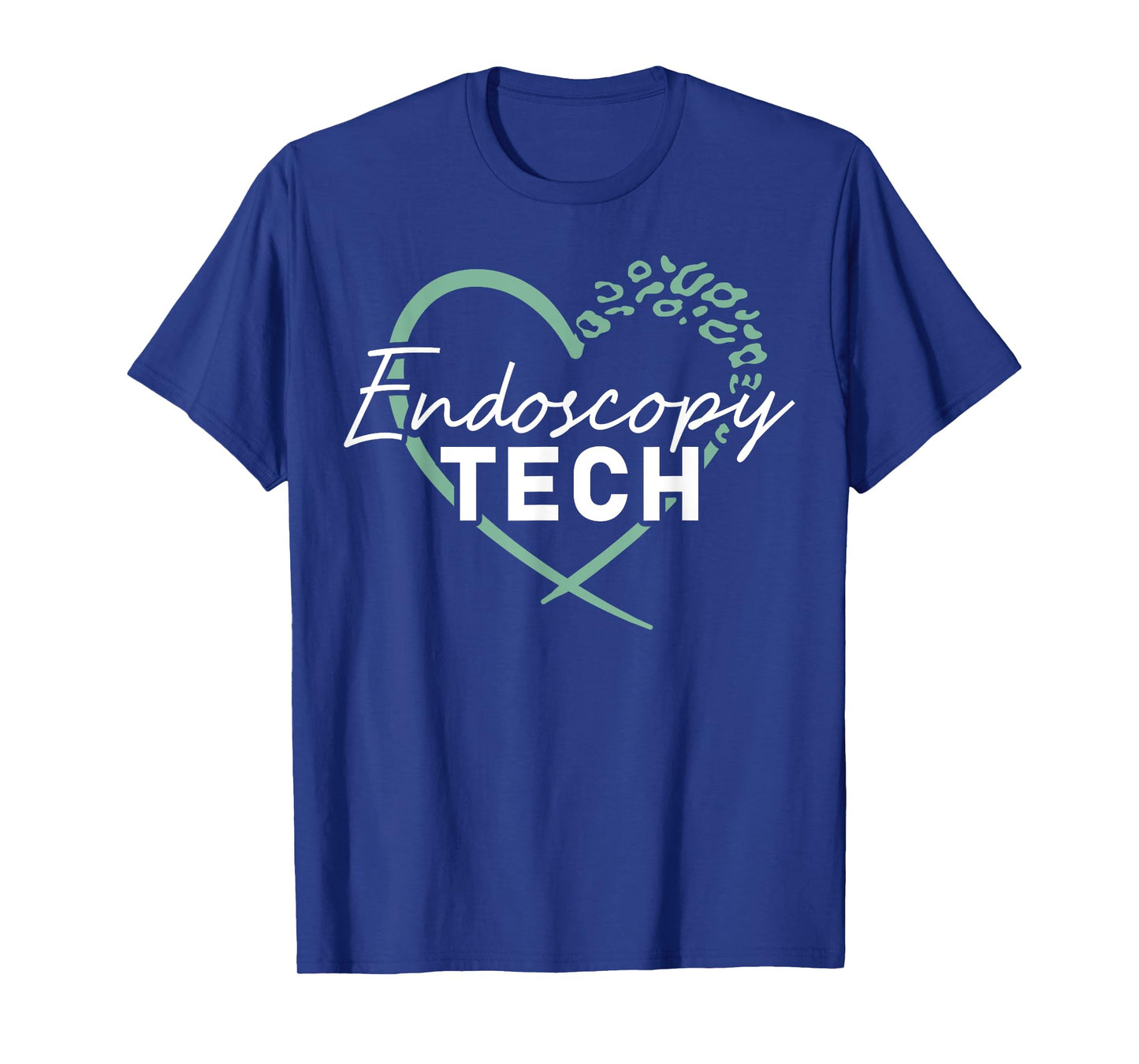 Endoscopy Tech Technician Heart Leopard T-Shirt