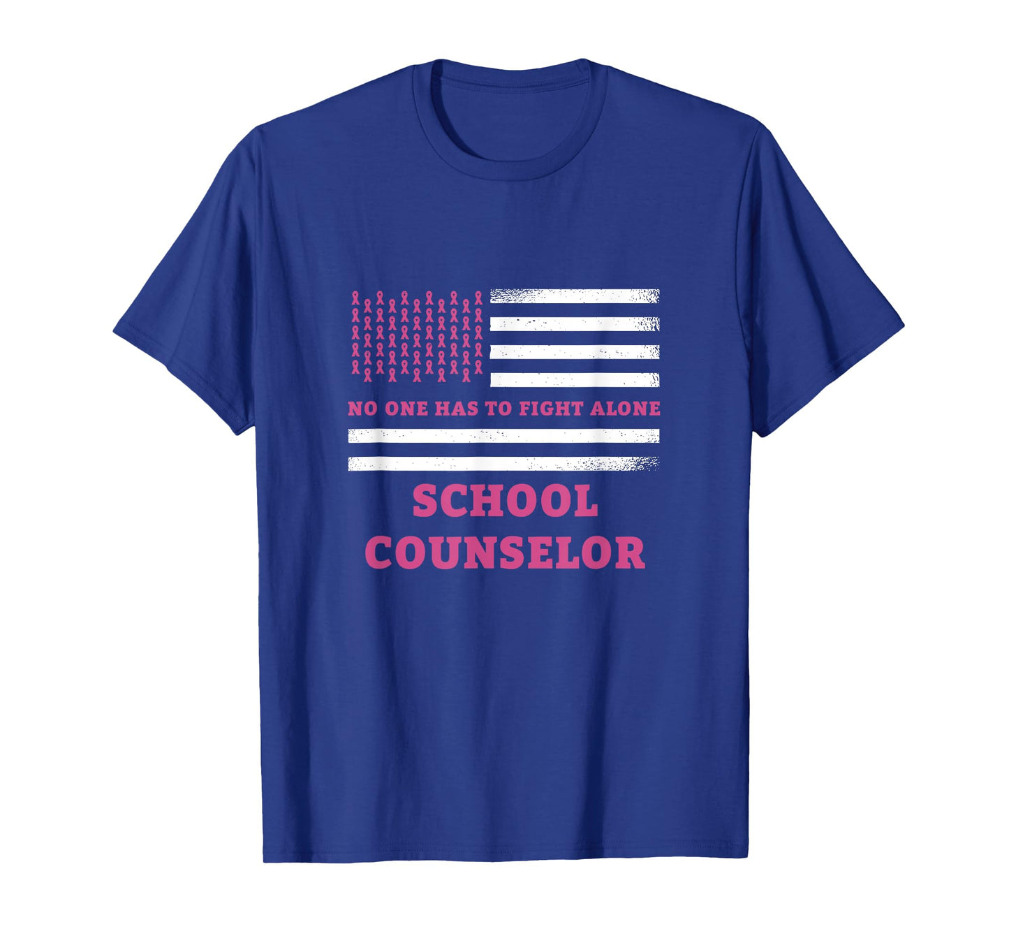 Breast Cancer Awareness School Counselor Pink Ribbon T-Shirt