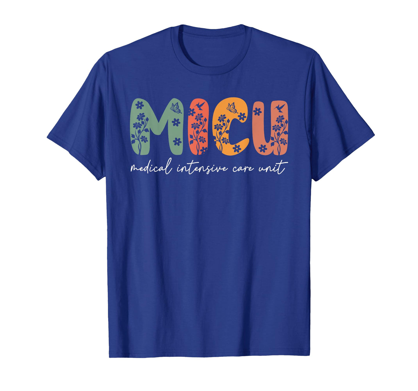 Floral MICU Nurse Boho MICU Squad Medical Critical Care Icu T-Shirt