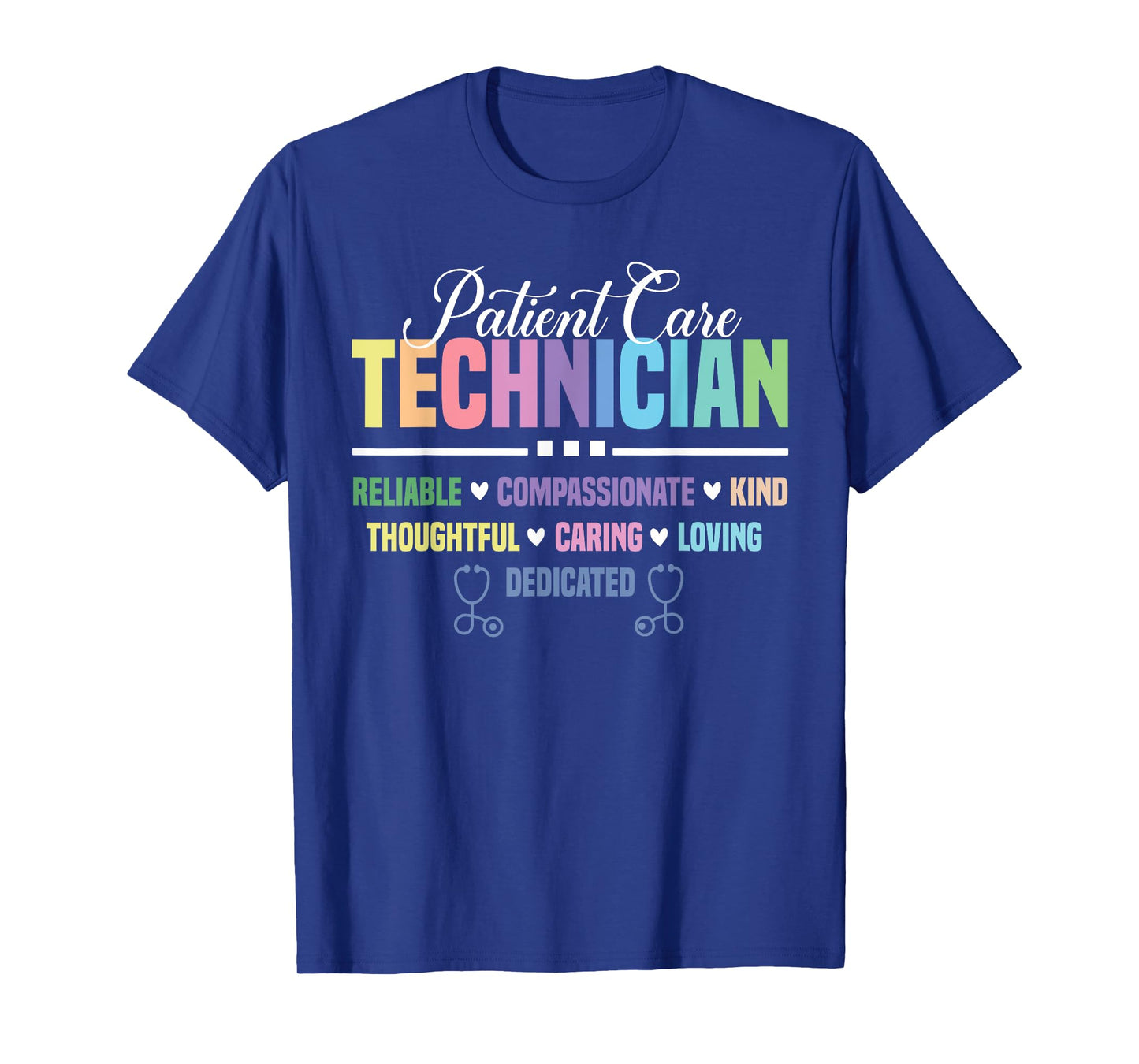 Patient Care Technician Heart Stethoscope PCT T-Shirt