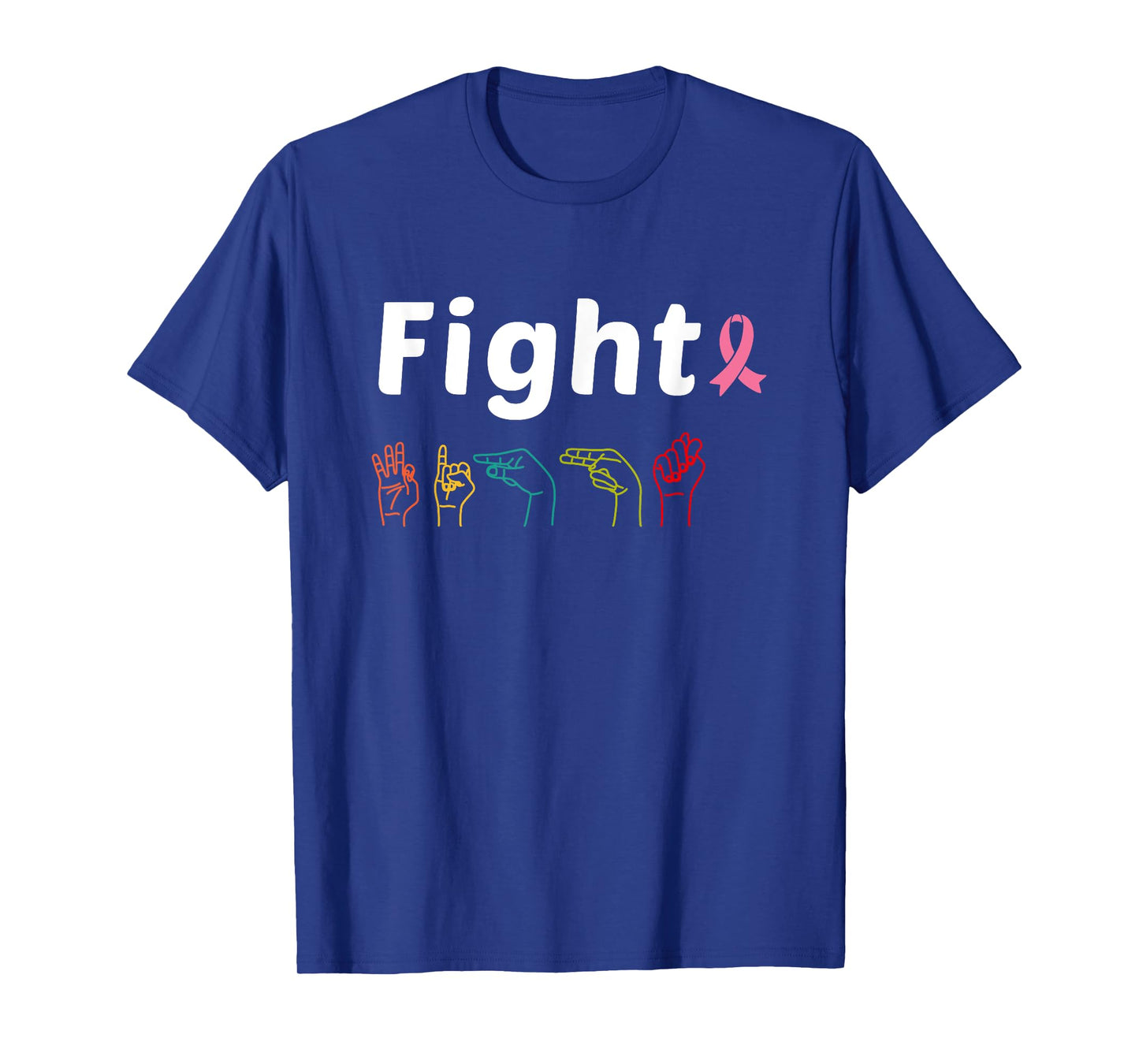 Fight Breast Cancer Awareness ribbon Pink Sign Language tee T-Shirt