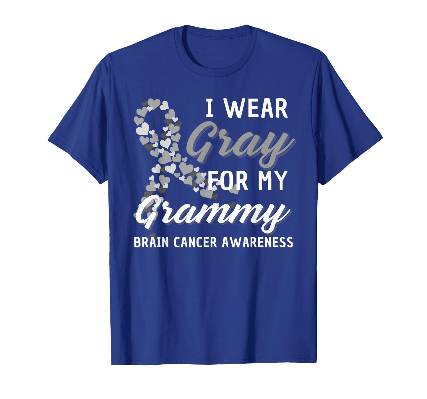 I Wear Gray For My Grammy Brain Cancer Awareness Fight Grey T-Shirt