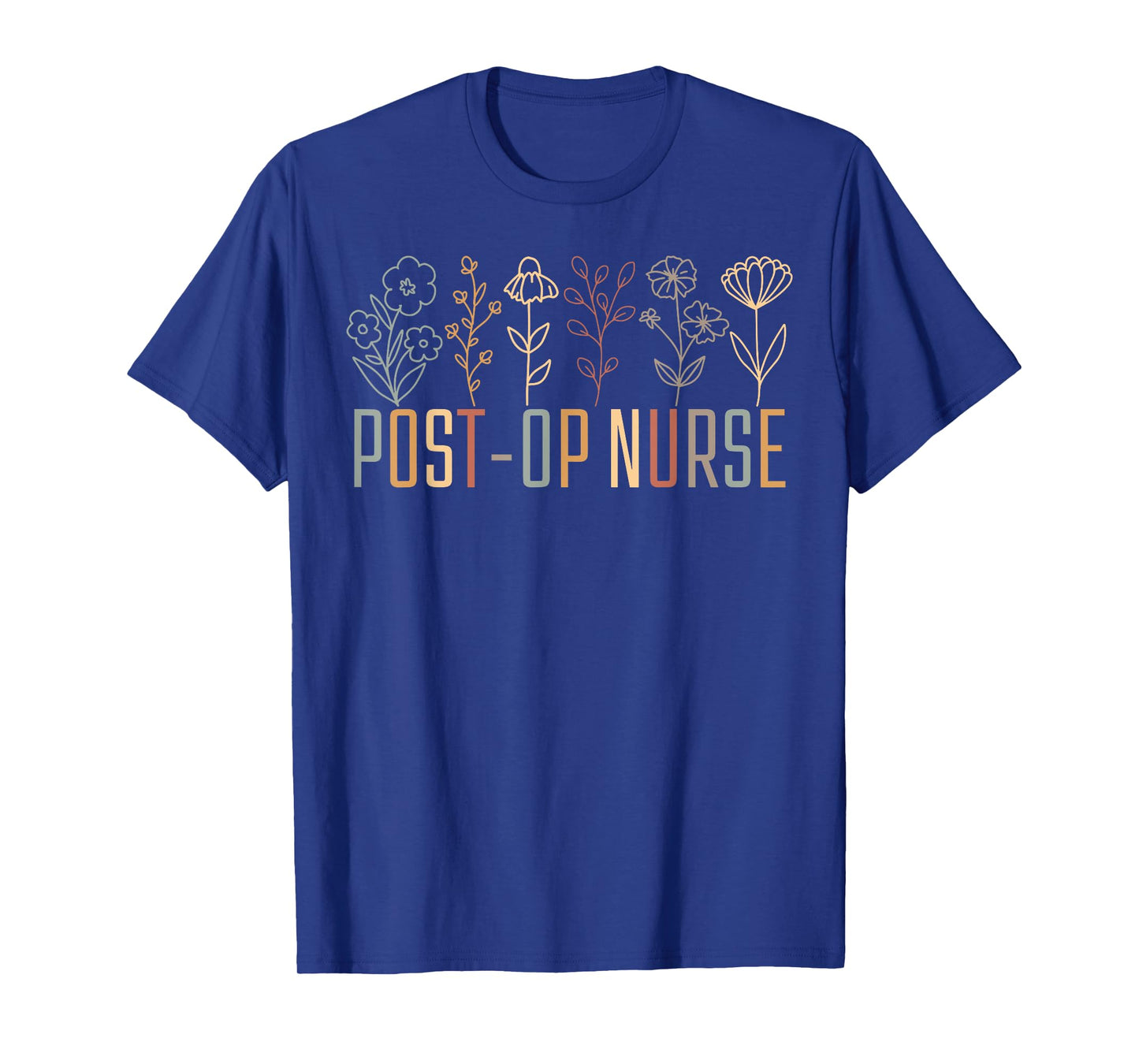 Retro Wildflowers Post-OP Nurse Post Anesthesia Surgical T-Shirt