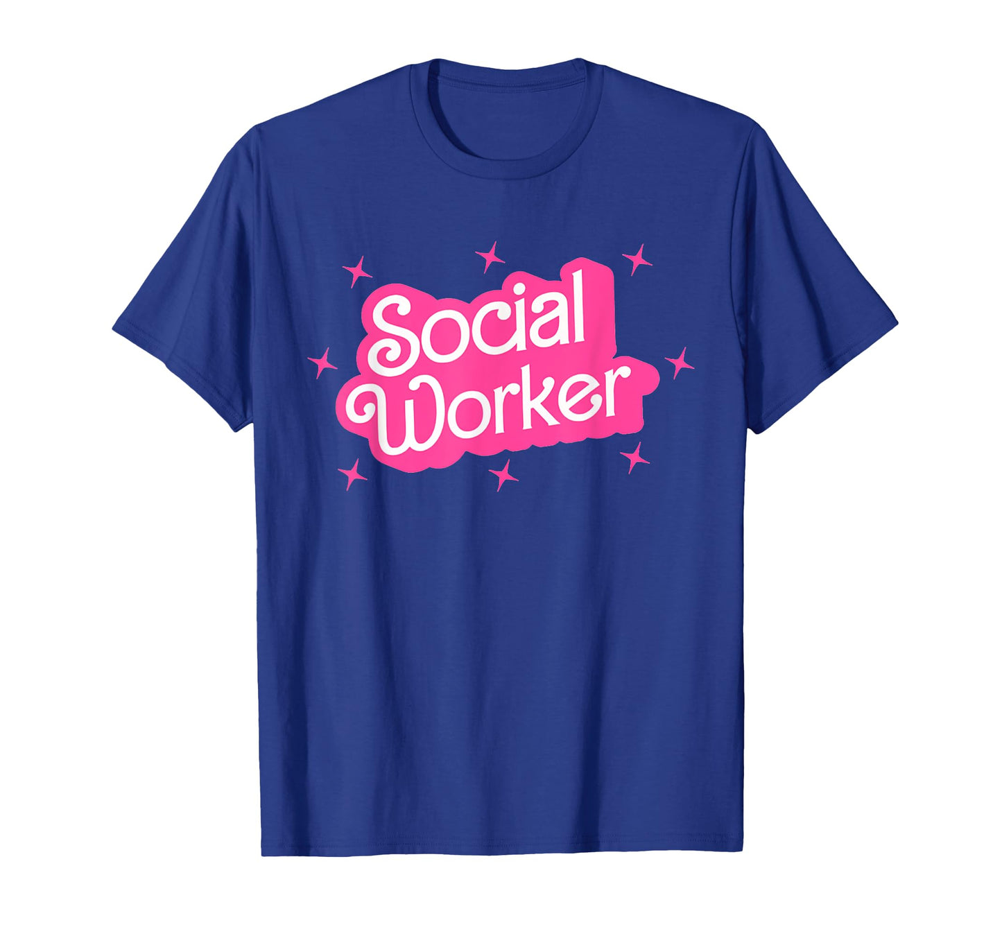 Women Pink Retro Social Worker Teacher School Students Grad T-Shirt