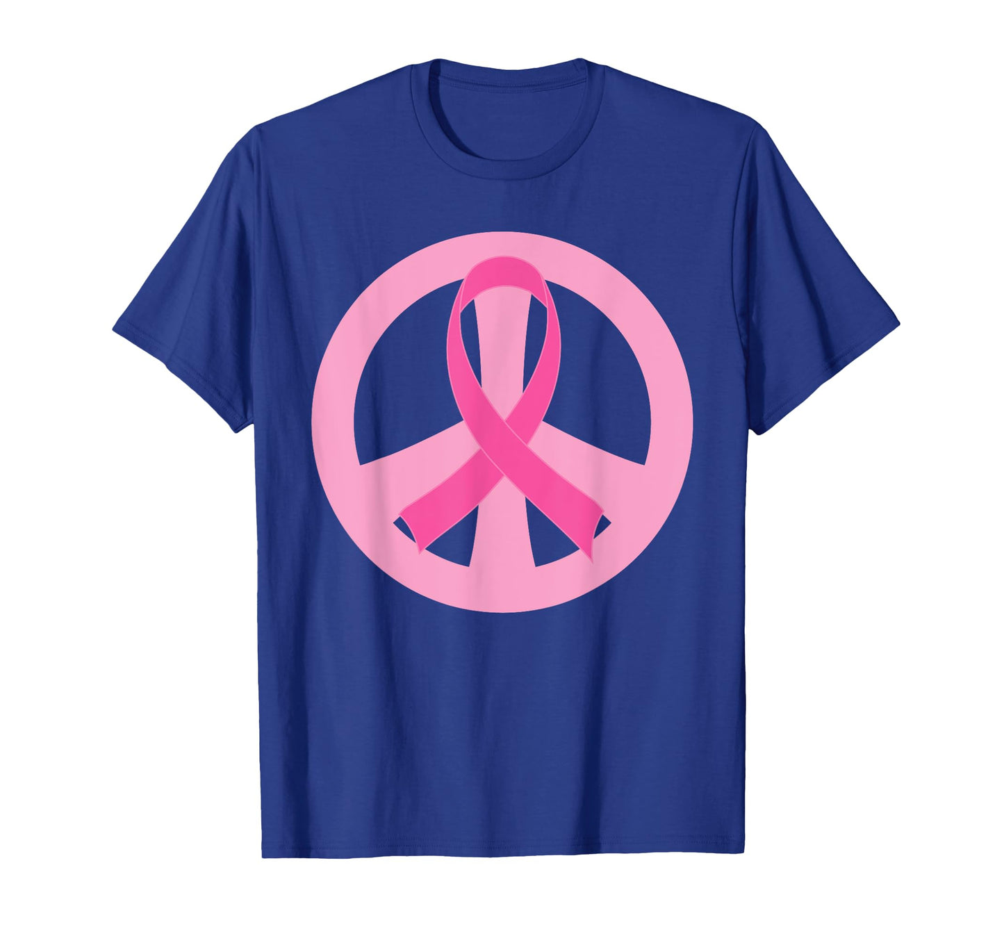 Breast Cancer Pink Ribbon Peace Sign Awareness T-shirt