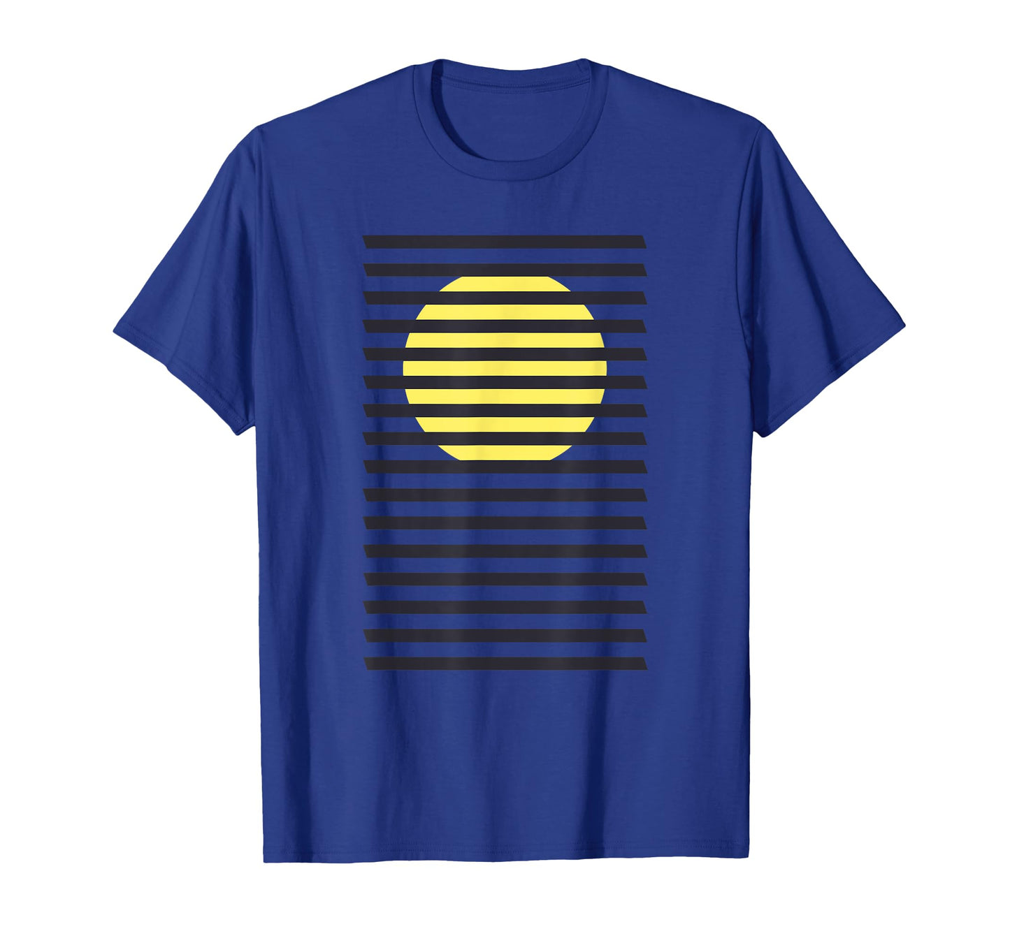 Minimalist Striped Rising Sun Design, Bauhaus Geometric Sun T-Shirt