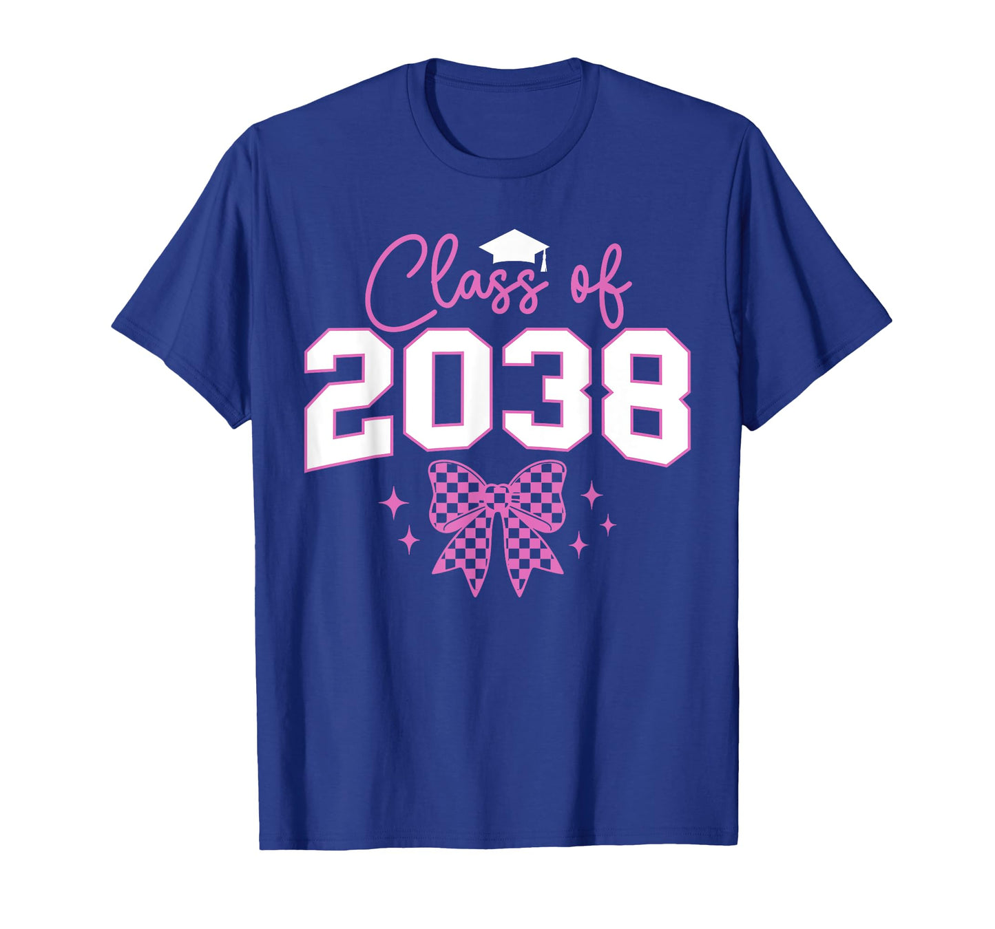 Class of 2038 Grow With Me Kindergarten Pink Coquette Bow T-Shirt