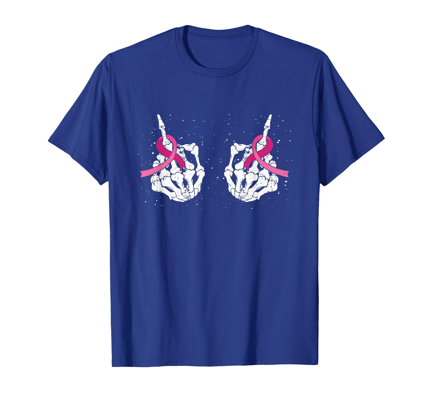 Skeleton Hand Fuck Cancer Pink Funny Breast Cancer Awareness T-Shirt