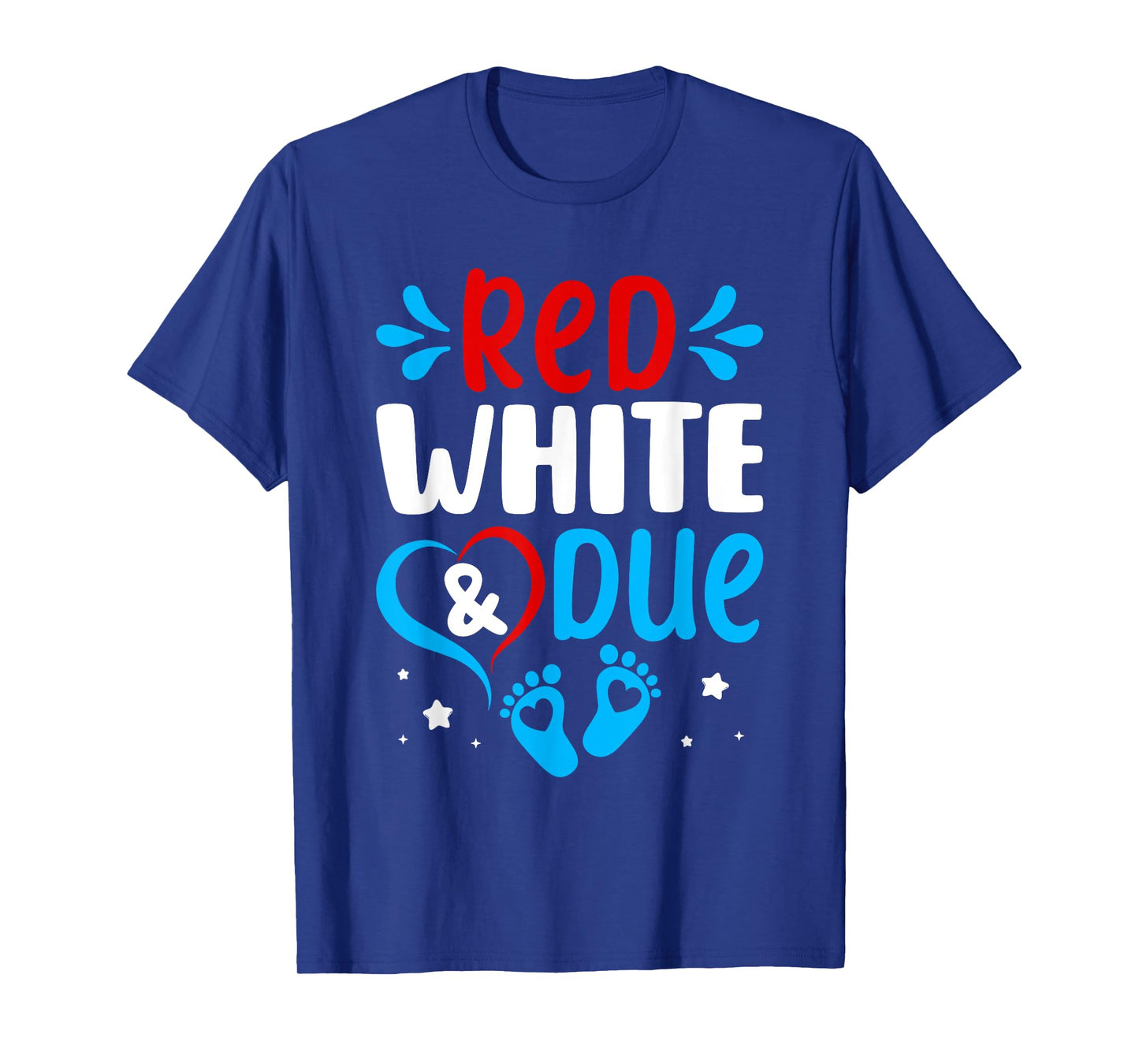 Red White Baby Due Shower 4th Of July Pregnancy Announcement T-Shirt