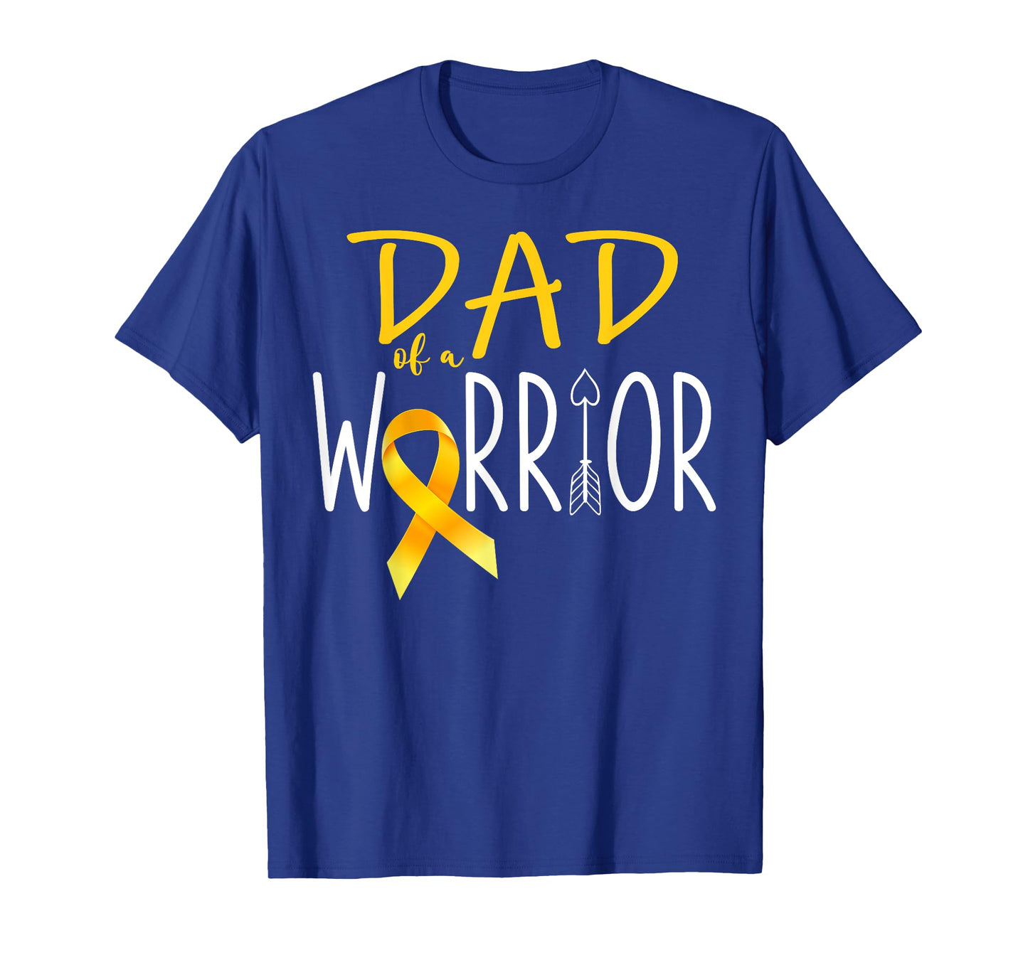 Childhood Cancer Awareness Month Dad of Warrior Gold Ribbon T-Shirt