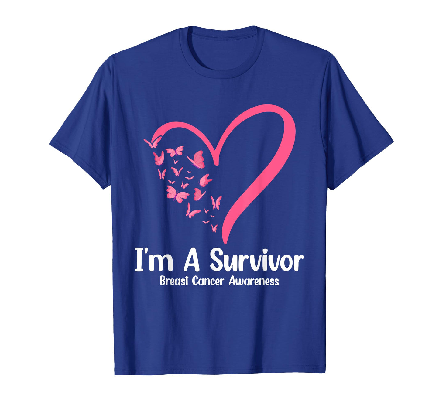 Pink Butterfly Heart I'm a Survivor Breast Cancer Awareness T-Shirt
