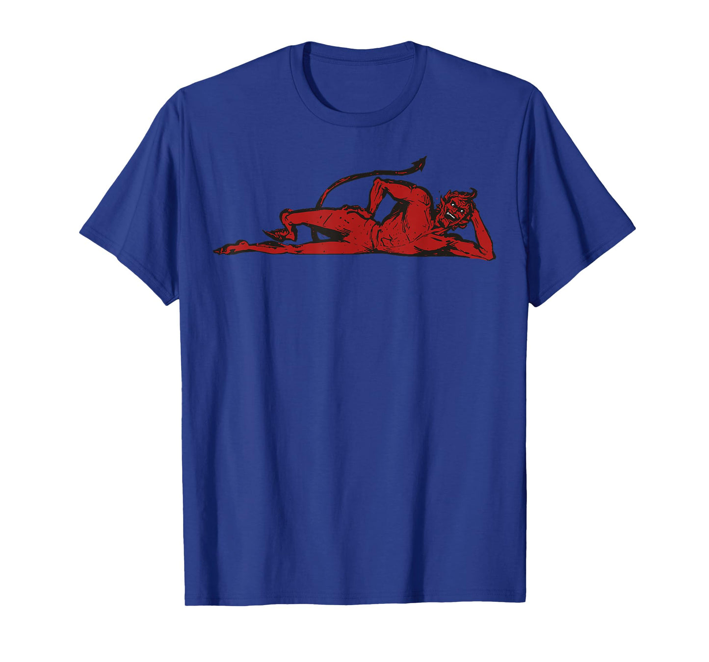 Mischievous Red Devil Design With Horns And Pointed Tail T-Shirt